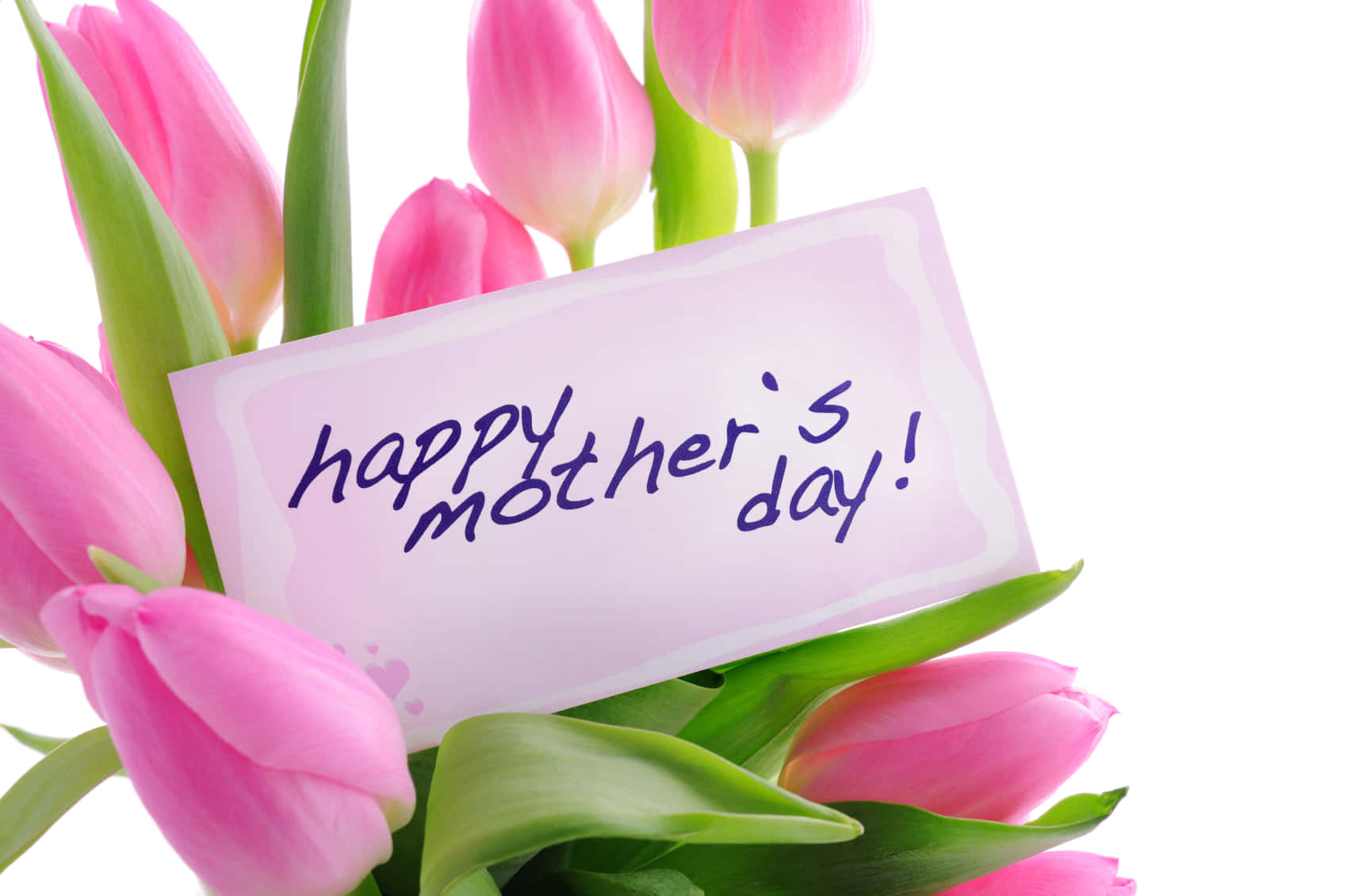Happy Mothers Day Pink Tulips Hd