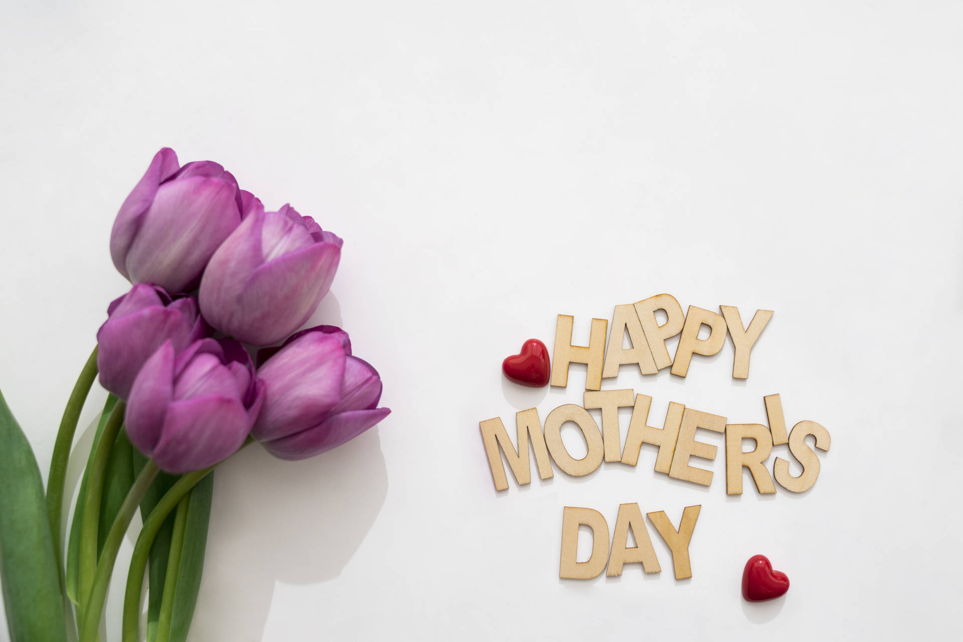Happy Mothers Day Purple Roses Background