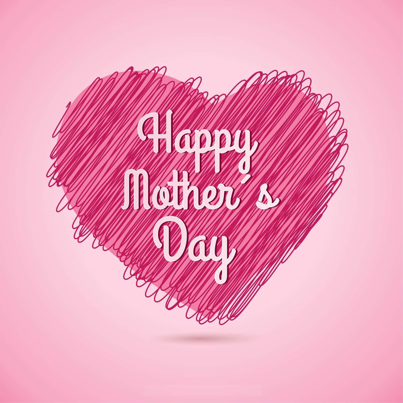 Happy Mothers Day Sketch Pink Heart Hd