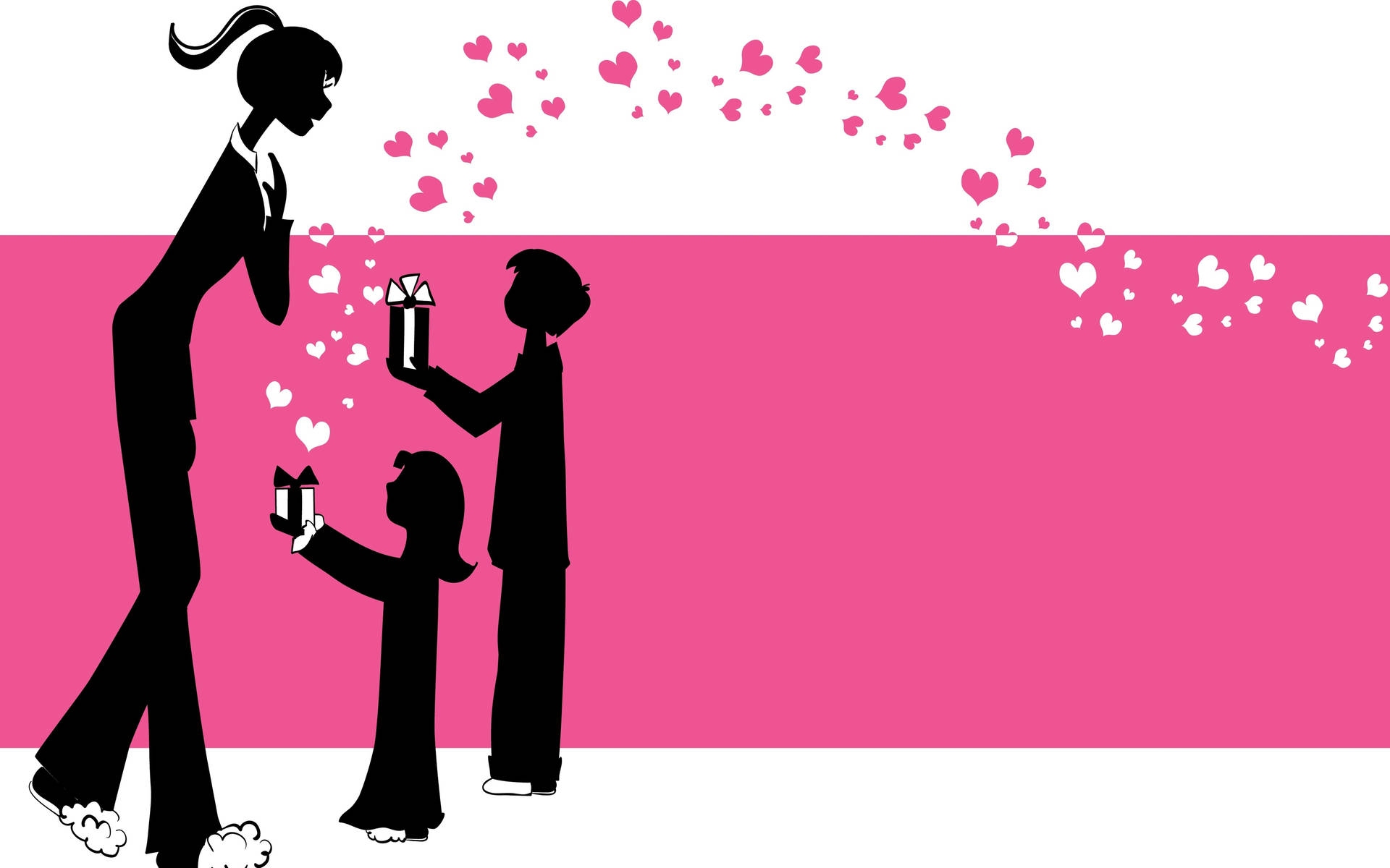 Happy Mothers Day With Kids Background