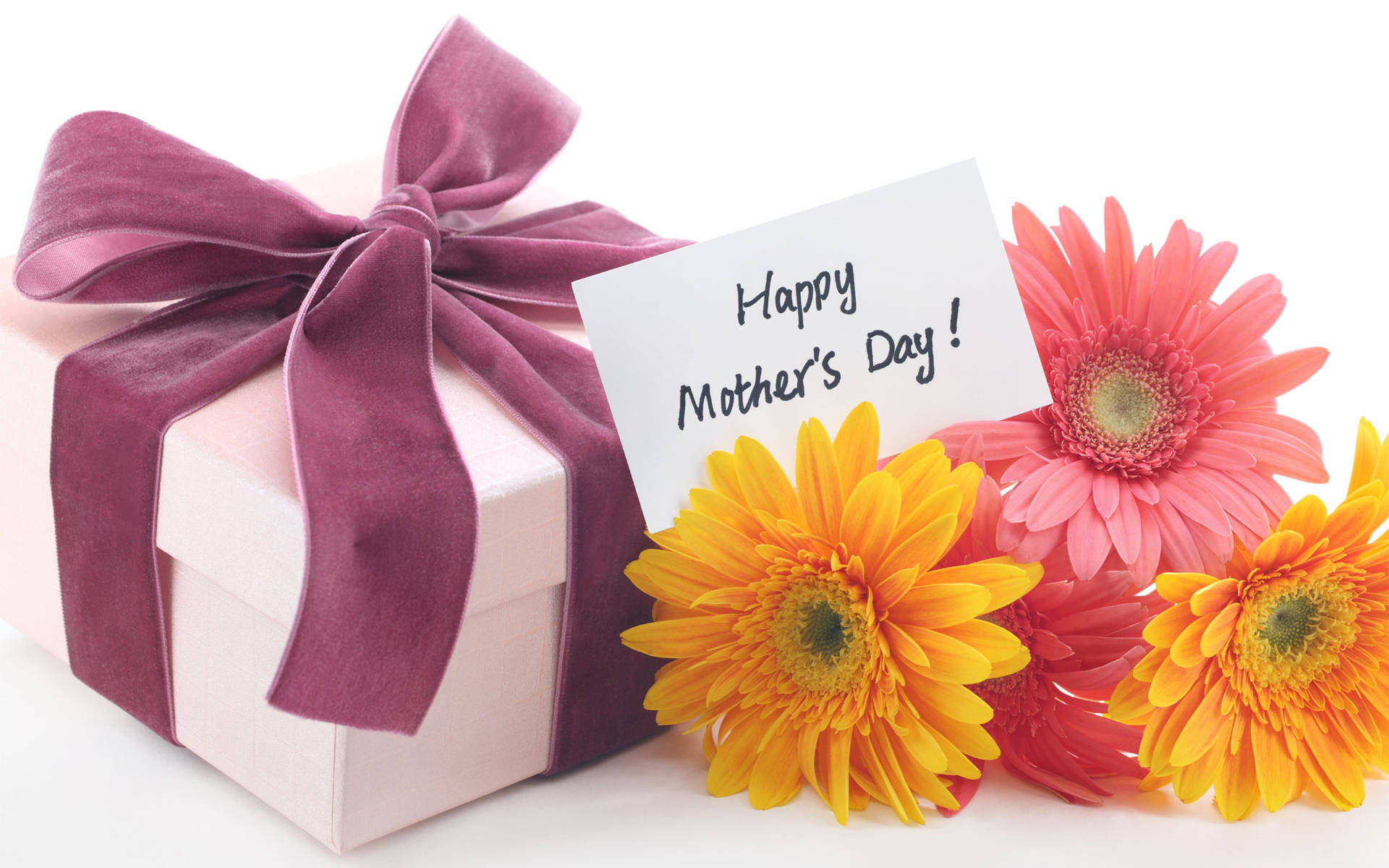 Happy Mothers Day With Sunflowers Background