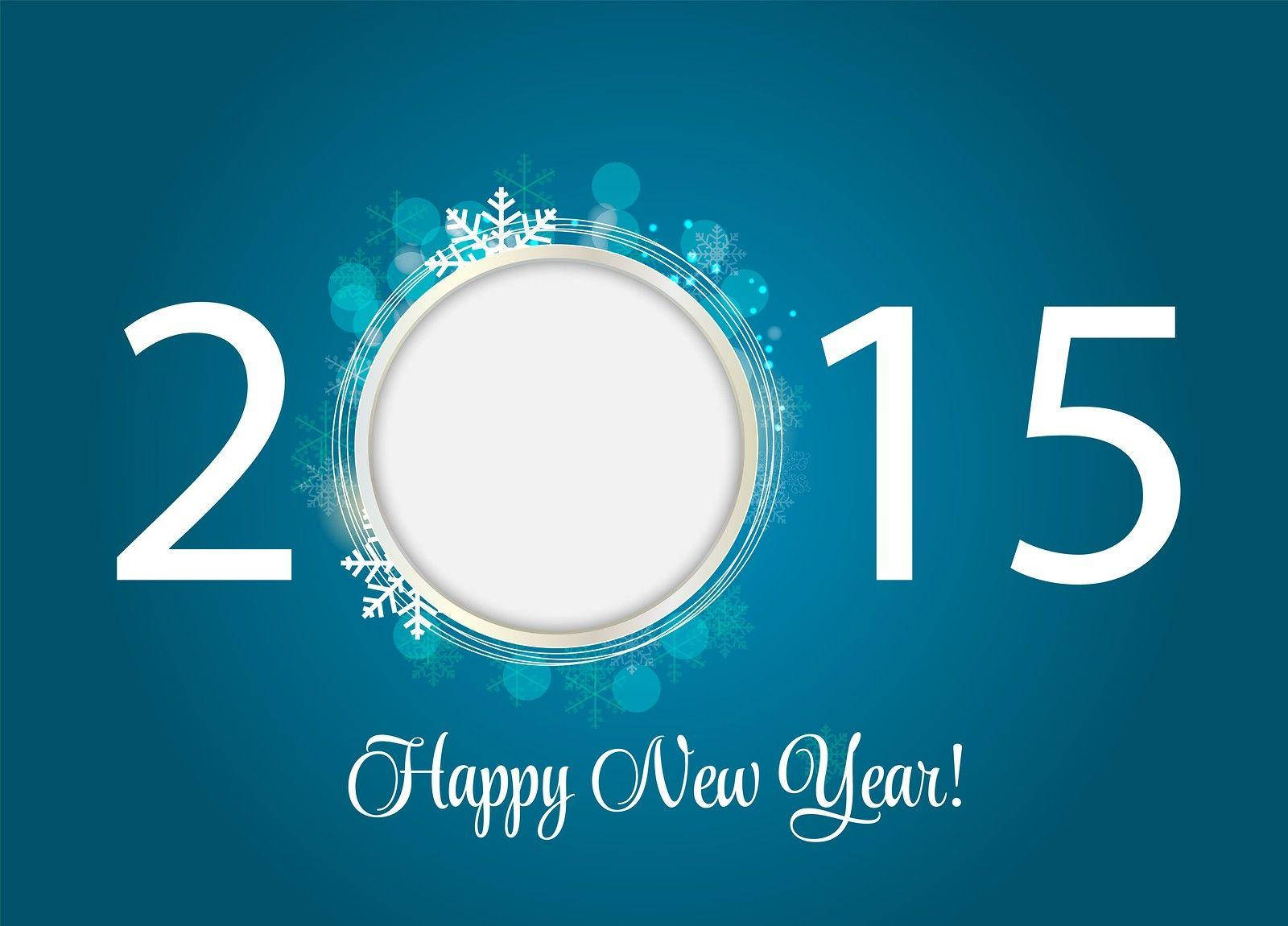 Happy New Year 2015 In Blue Background