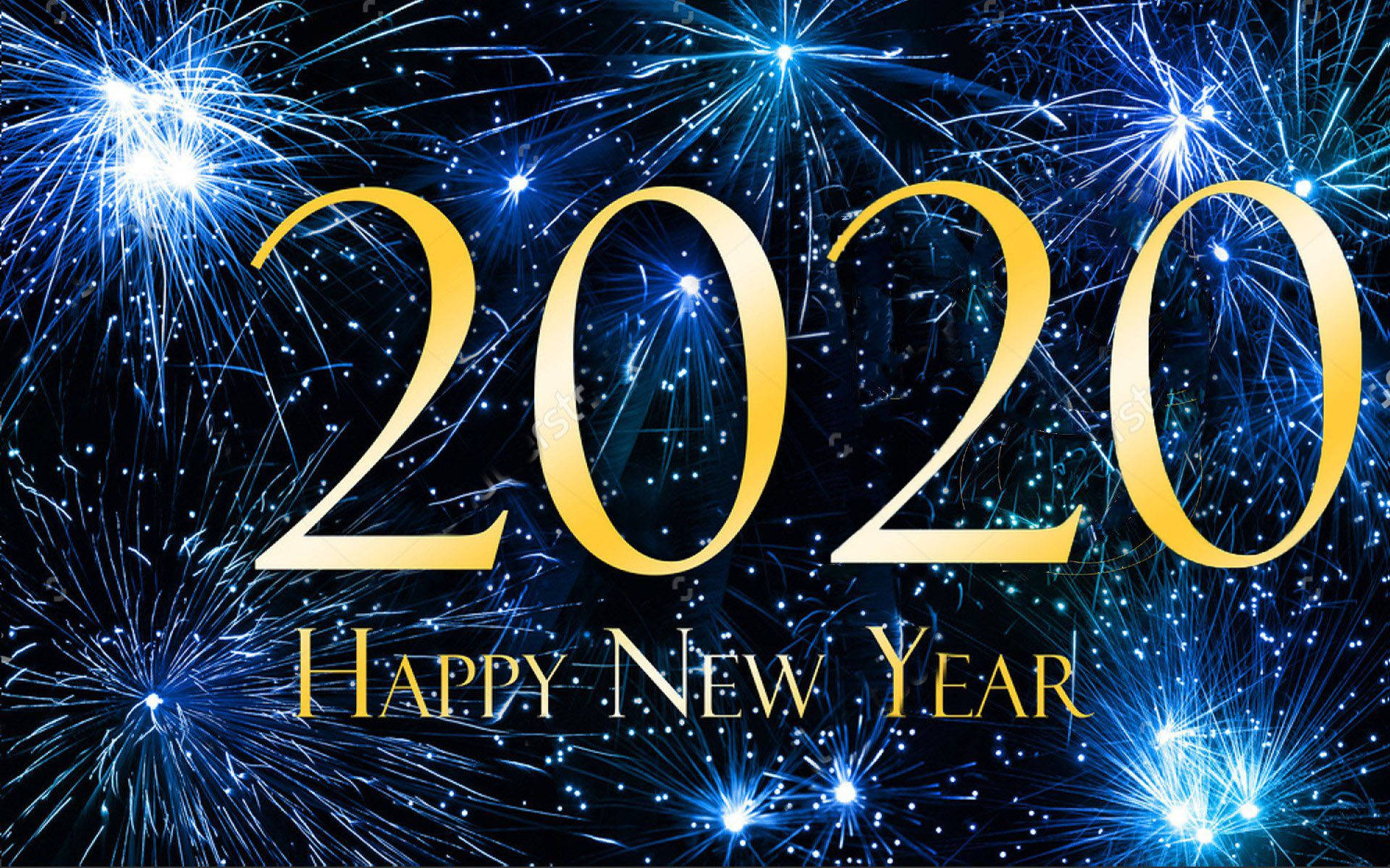 Happy New Year 2020 Blue Hd Wallpaper For Laptop And Tablet Background