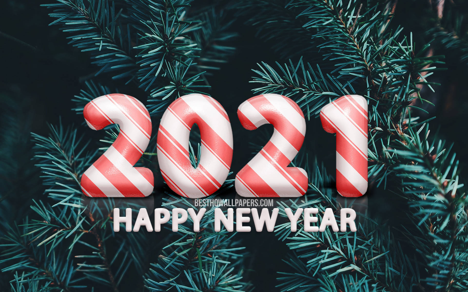 Happy New Year 2021 Candy Cane Inspired Background