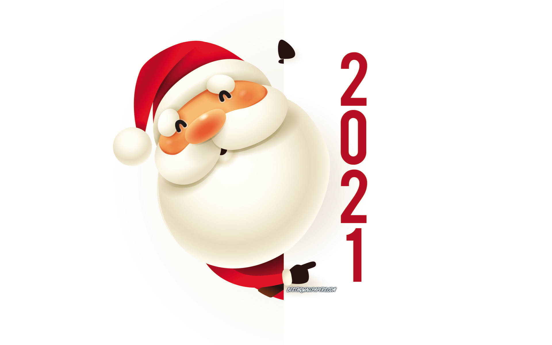 Happy New Year 2021 Greeting With Santa Claus Background