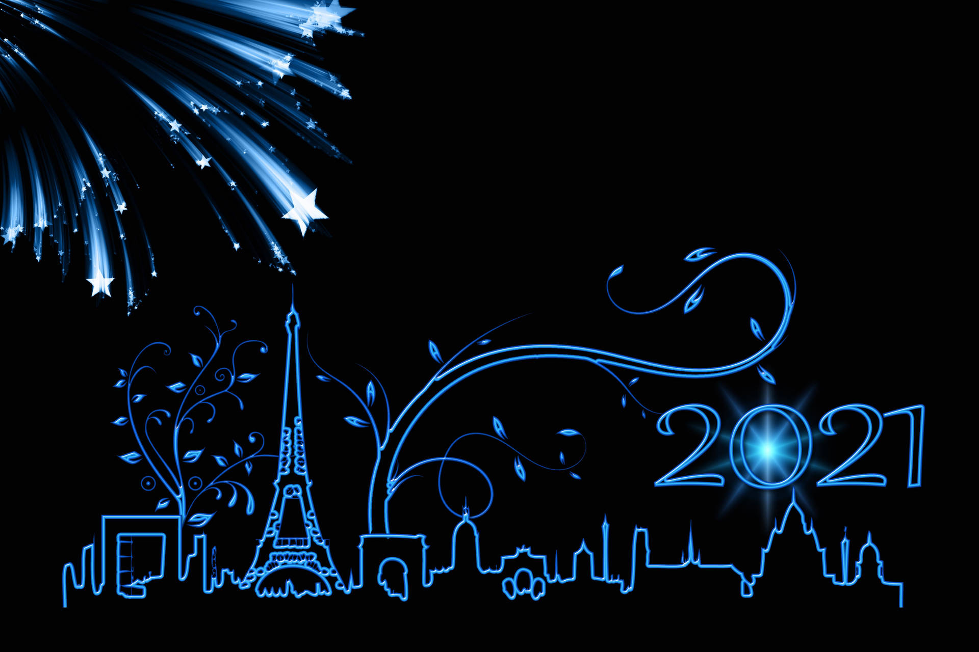 Happy New Year 2021 In Paris Background