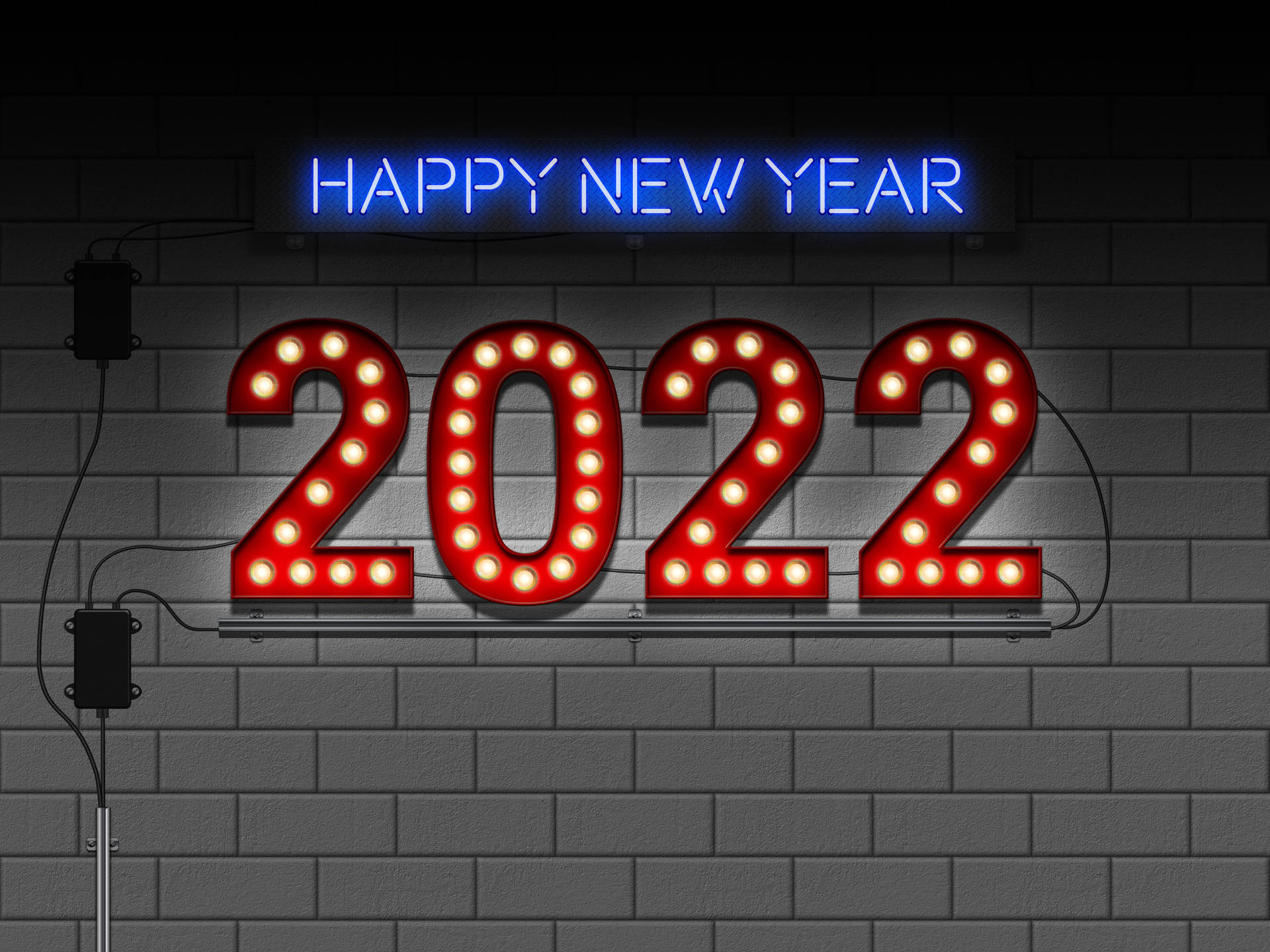 Happy New Year 2022 Bar Light Background