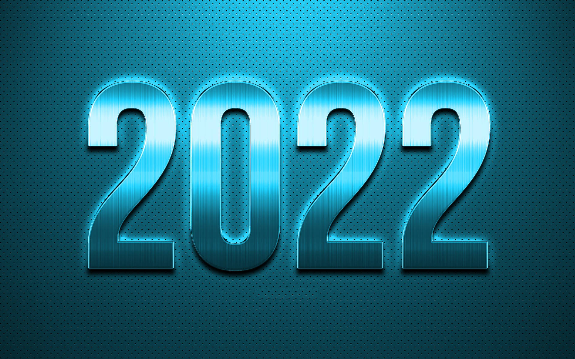 Happy New Year 2022 Blue Metal Background