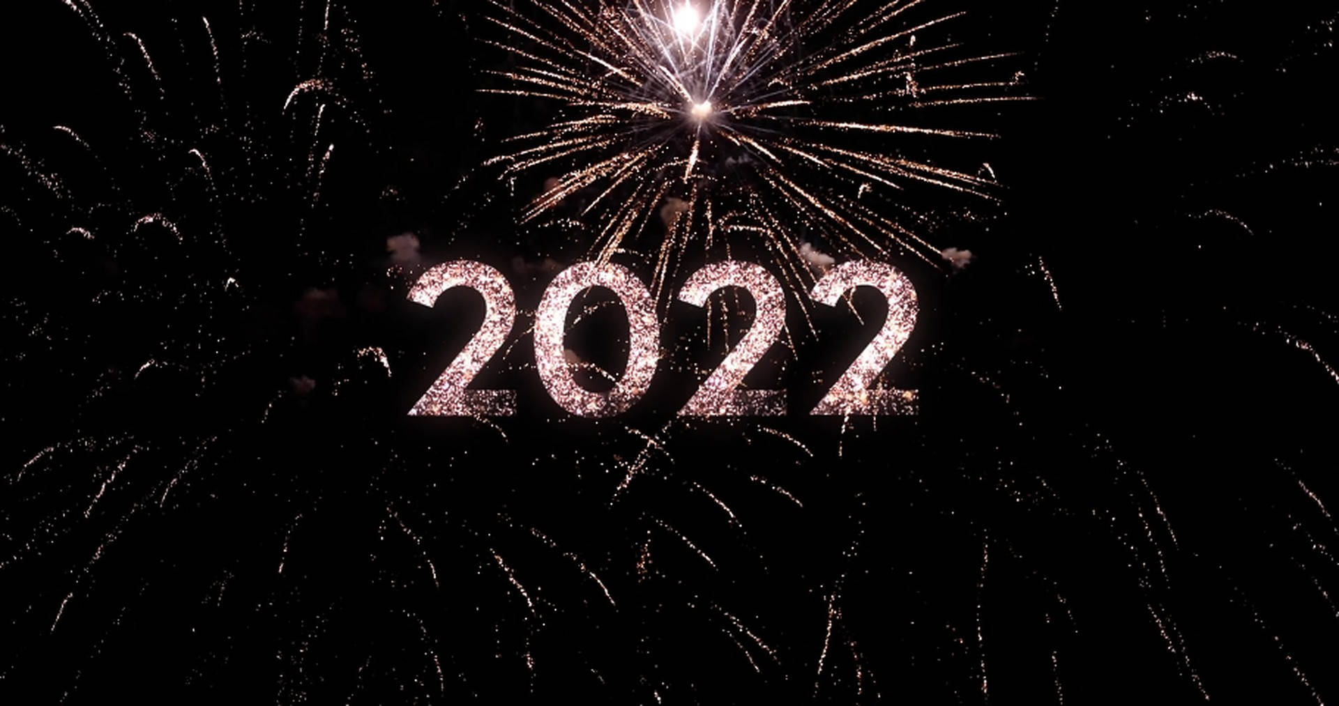 Happy New Year 2022 Bright Fireworks Background