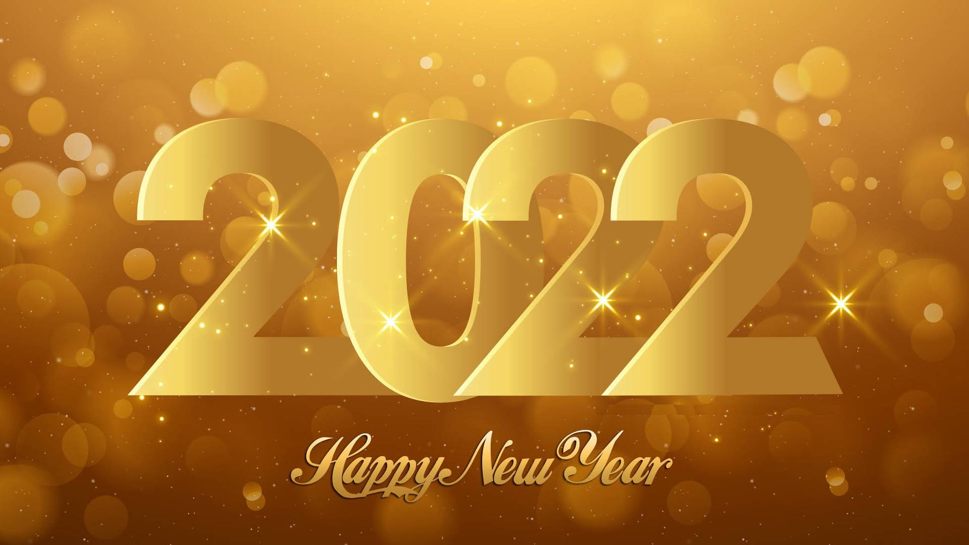 Happy New Year 2022 Classic Gold Background