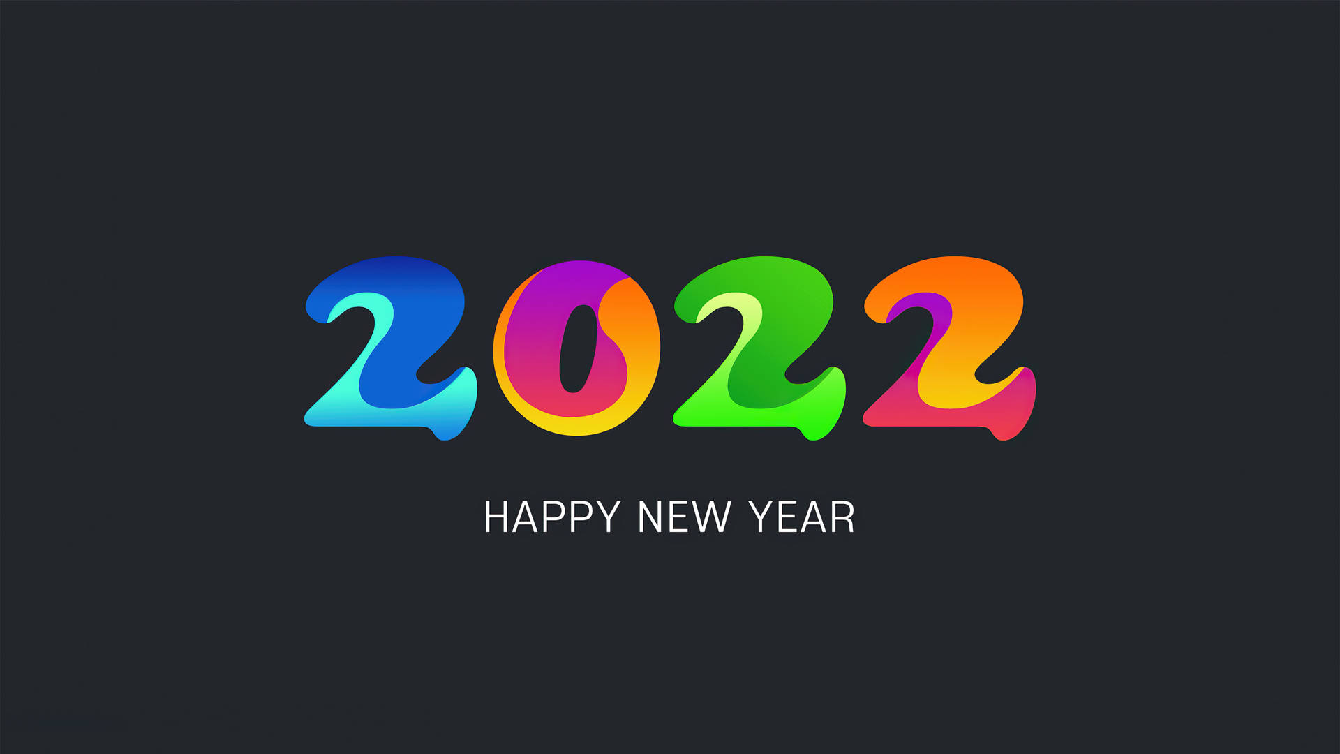 Happy New Year 2022 Colorful Neon Art Background