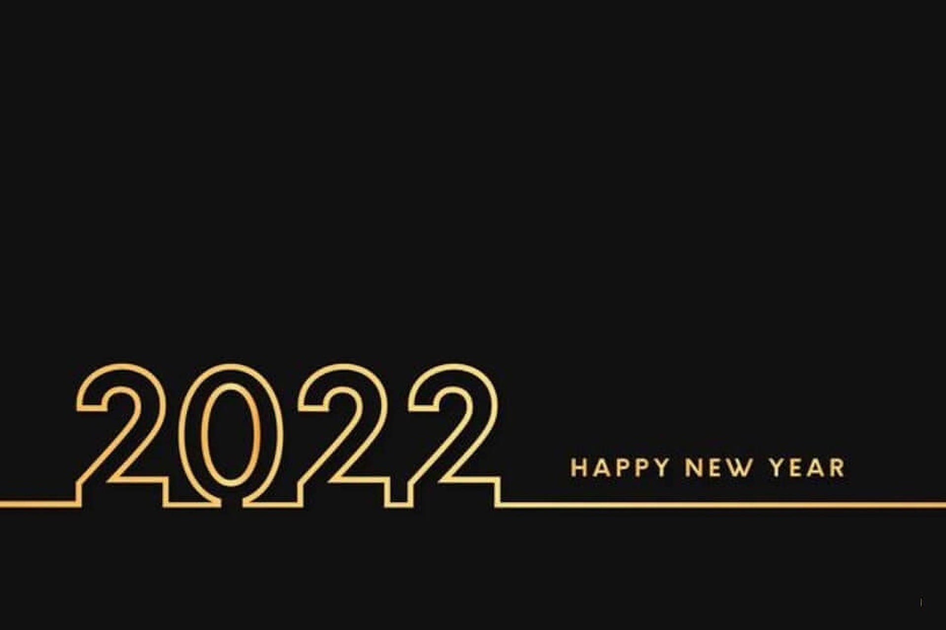 Happy New Year 2022 Gold Outline Background