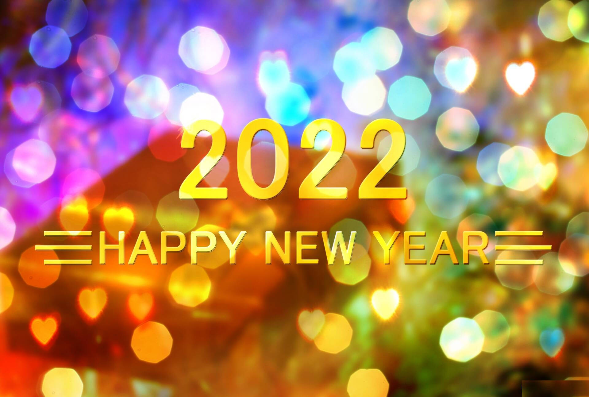 Happy New Year 2022 Hazy Lights Background