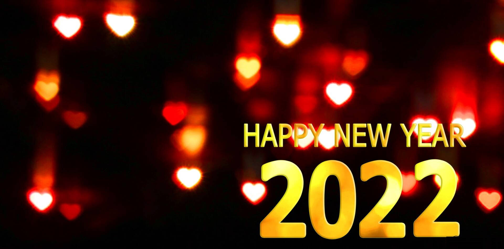 Happy New Year 2022 Heart Light Flare Background