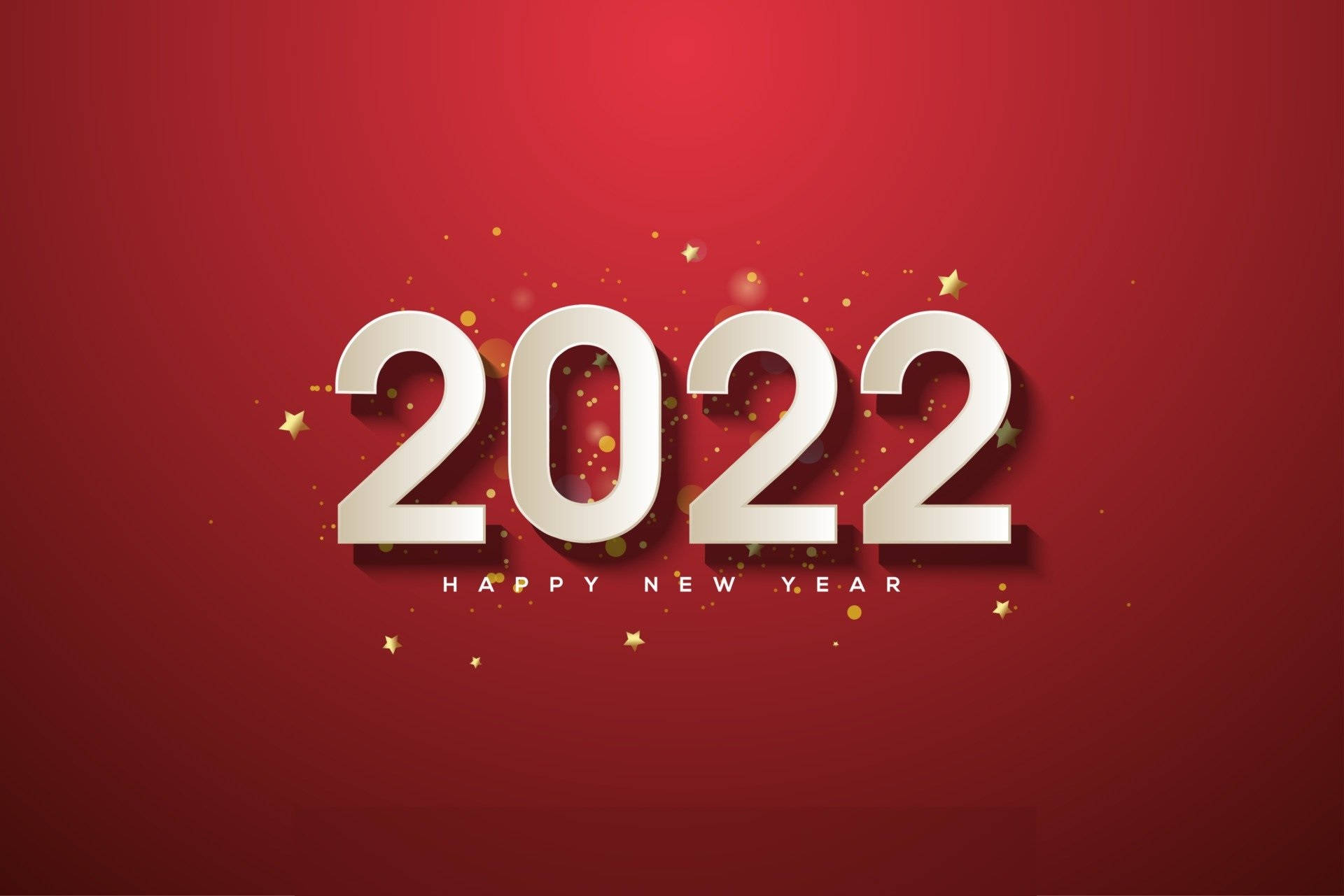 Happy New Year 2022 Red Art Background