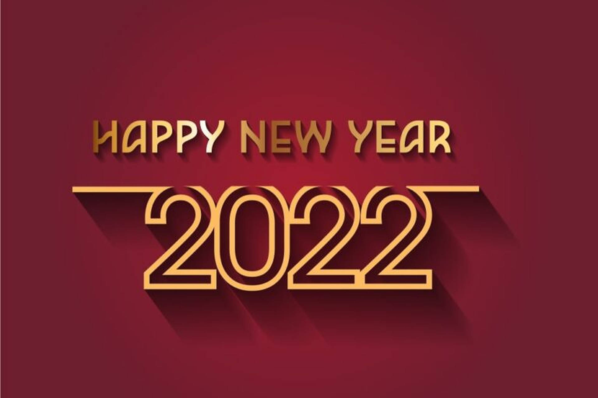 Happy New Year 2022 Red Gold