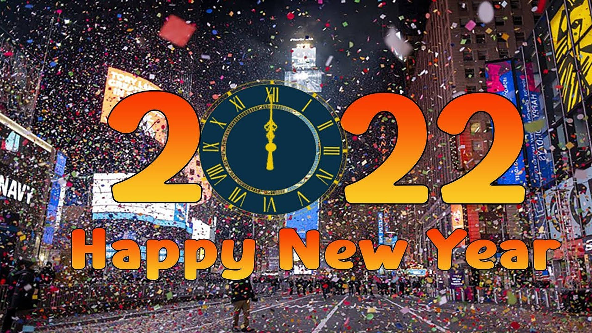 Happy New Year 2022 Town Square Background
