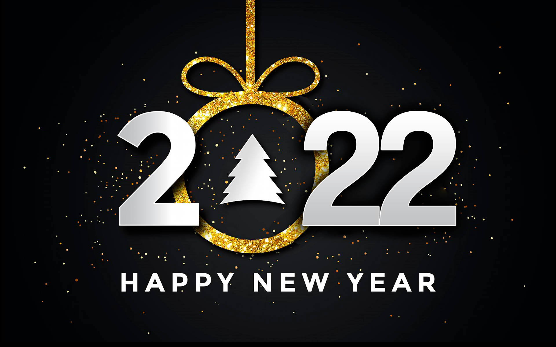 Happy New Year 2022 Tree Ornament Background