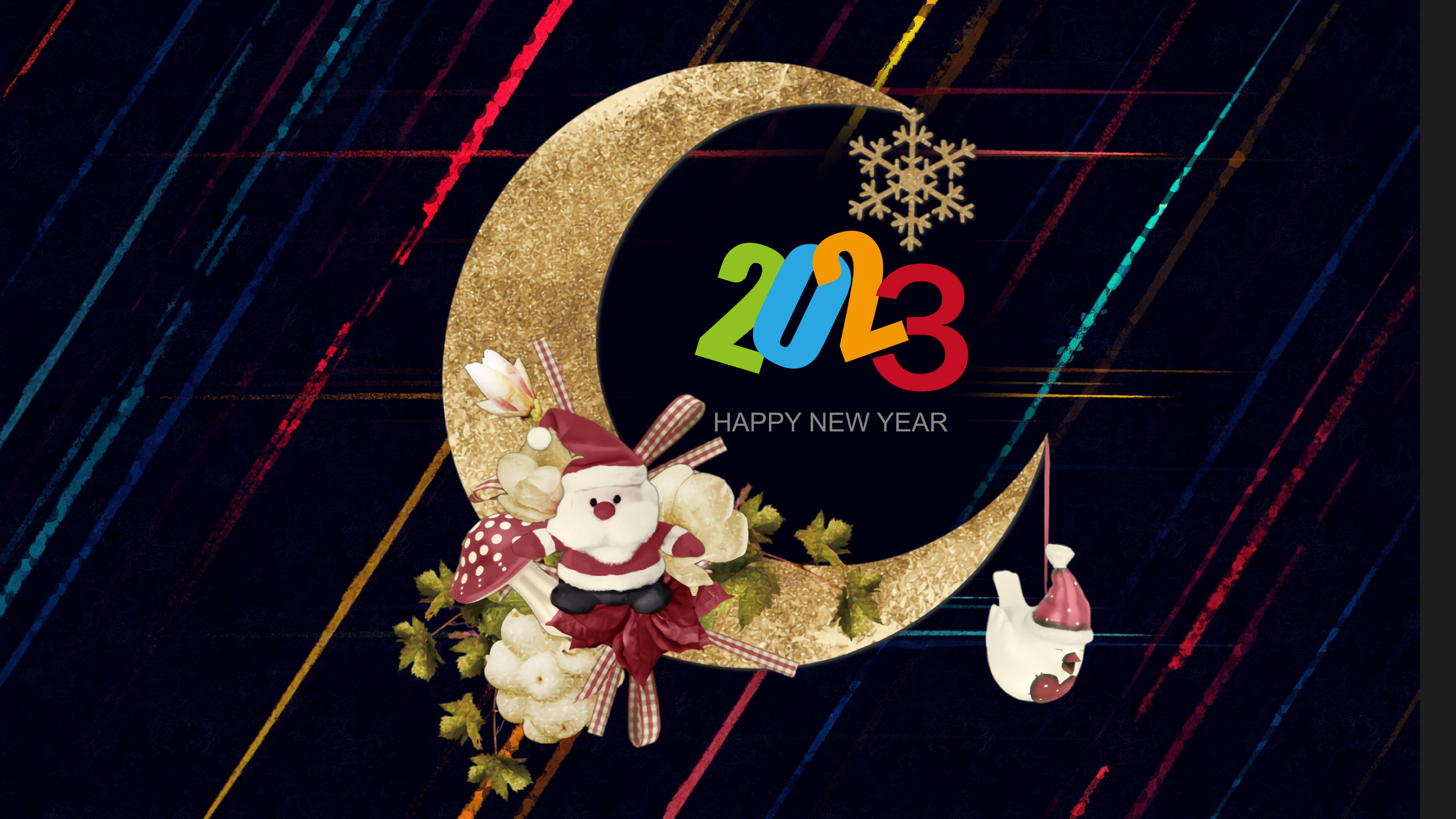 Happy New Year 2023 Crescent Moon