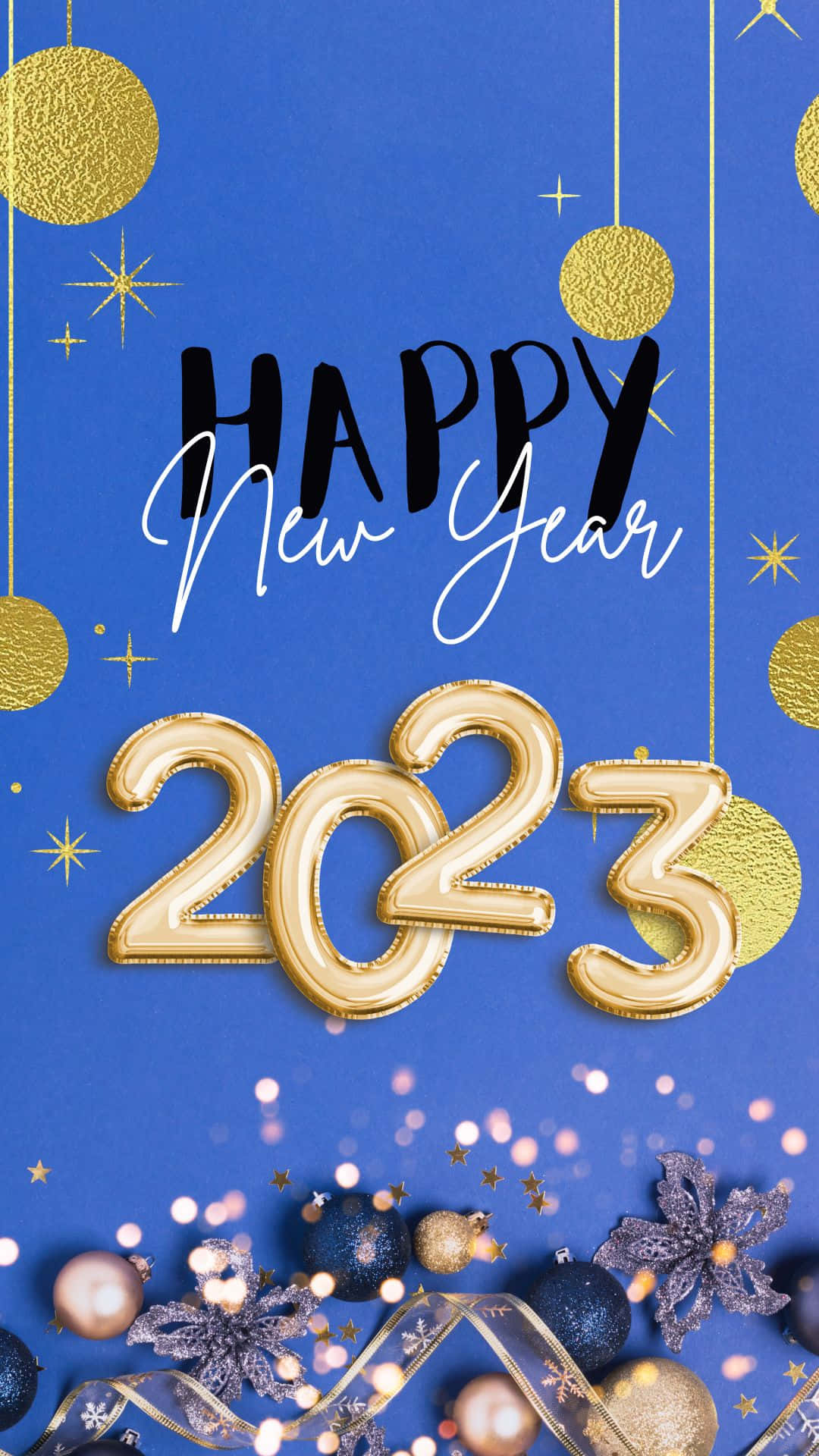 Happy New Year 2023 Decoration Phone Background