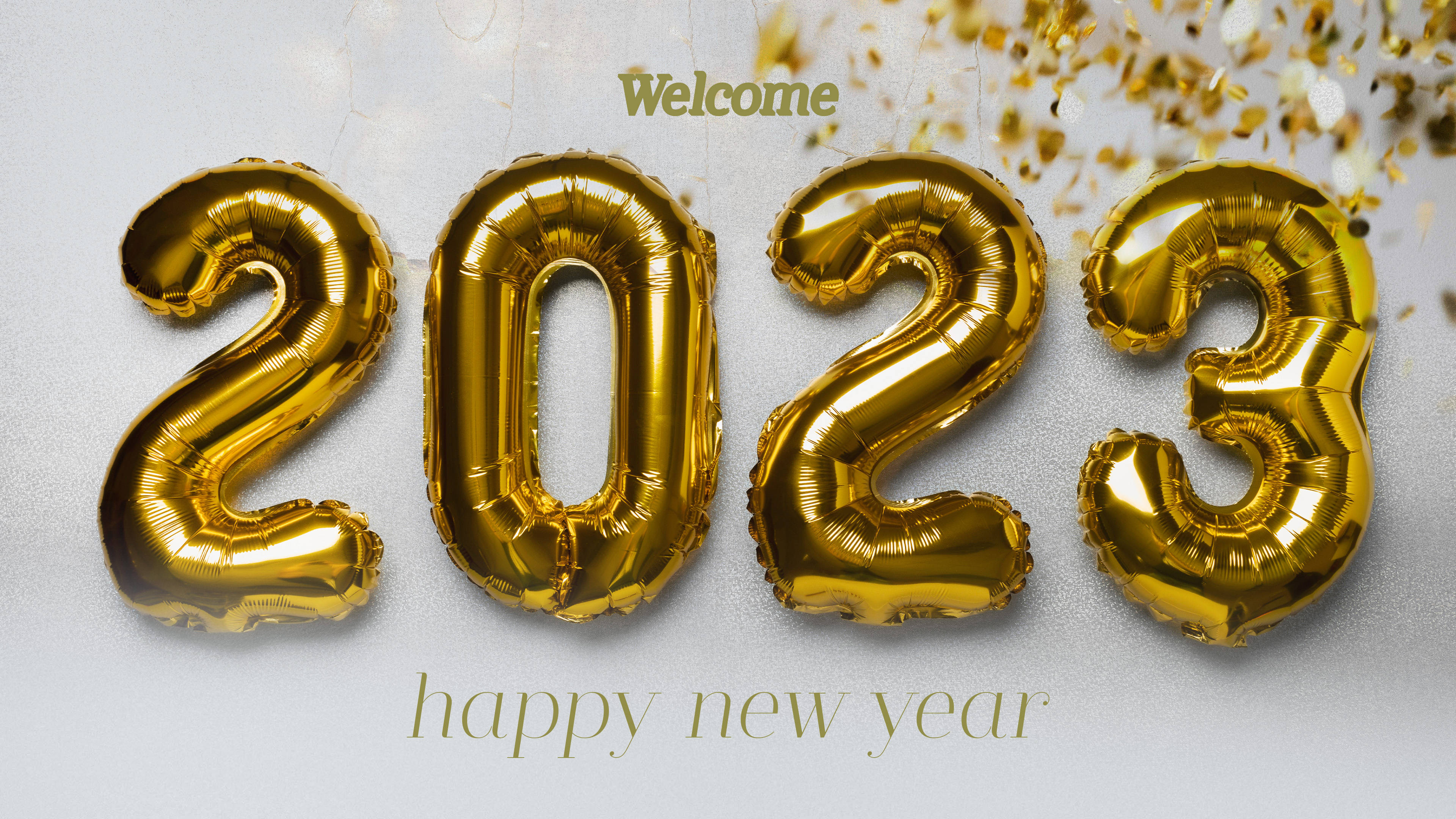 Happy New Year 2023 Foil Balloons Background