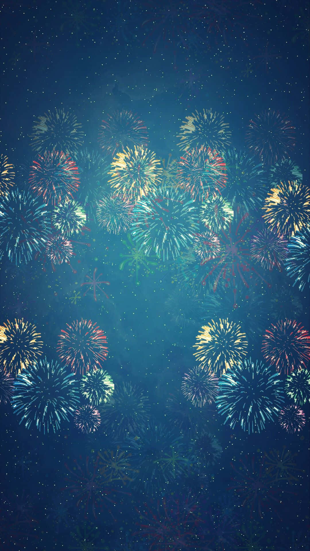 Happy New Year Colorful Fireworks Iphone Background