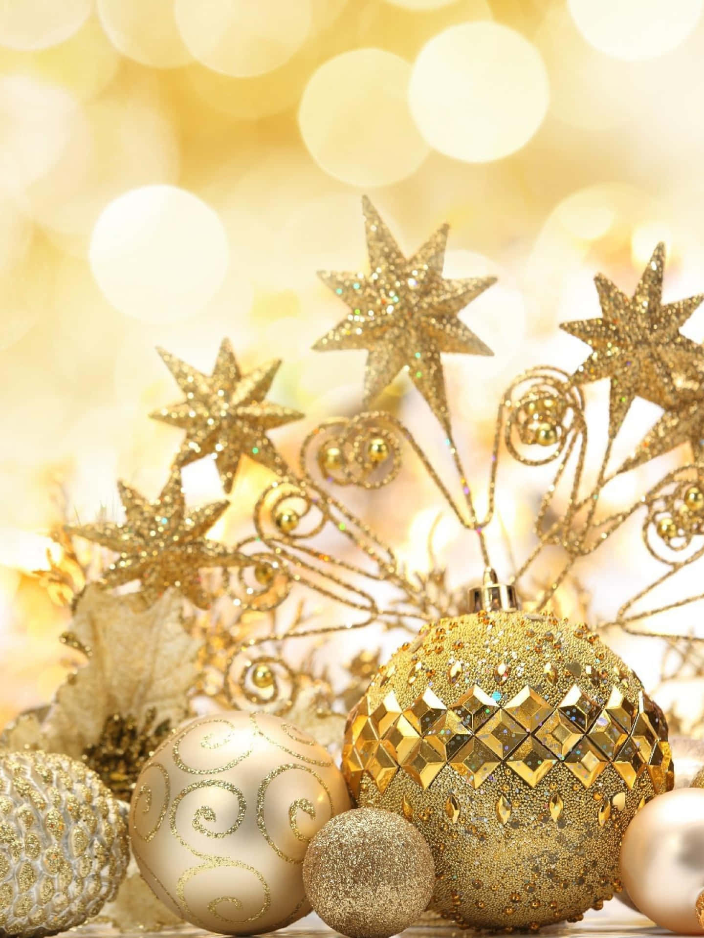 Happy New Year Elegant Ornaments Iphone Background