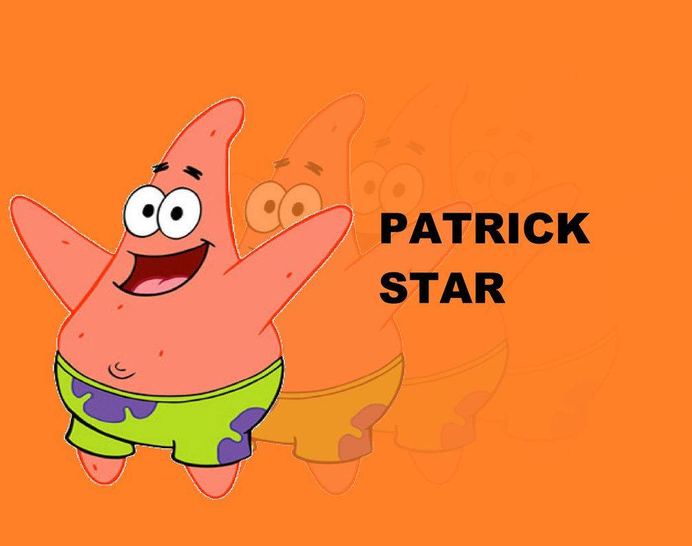Happy Patrick Star Reflection Background