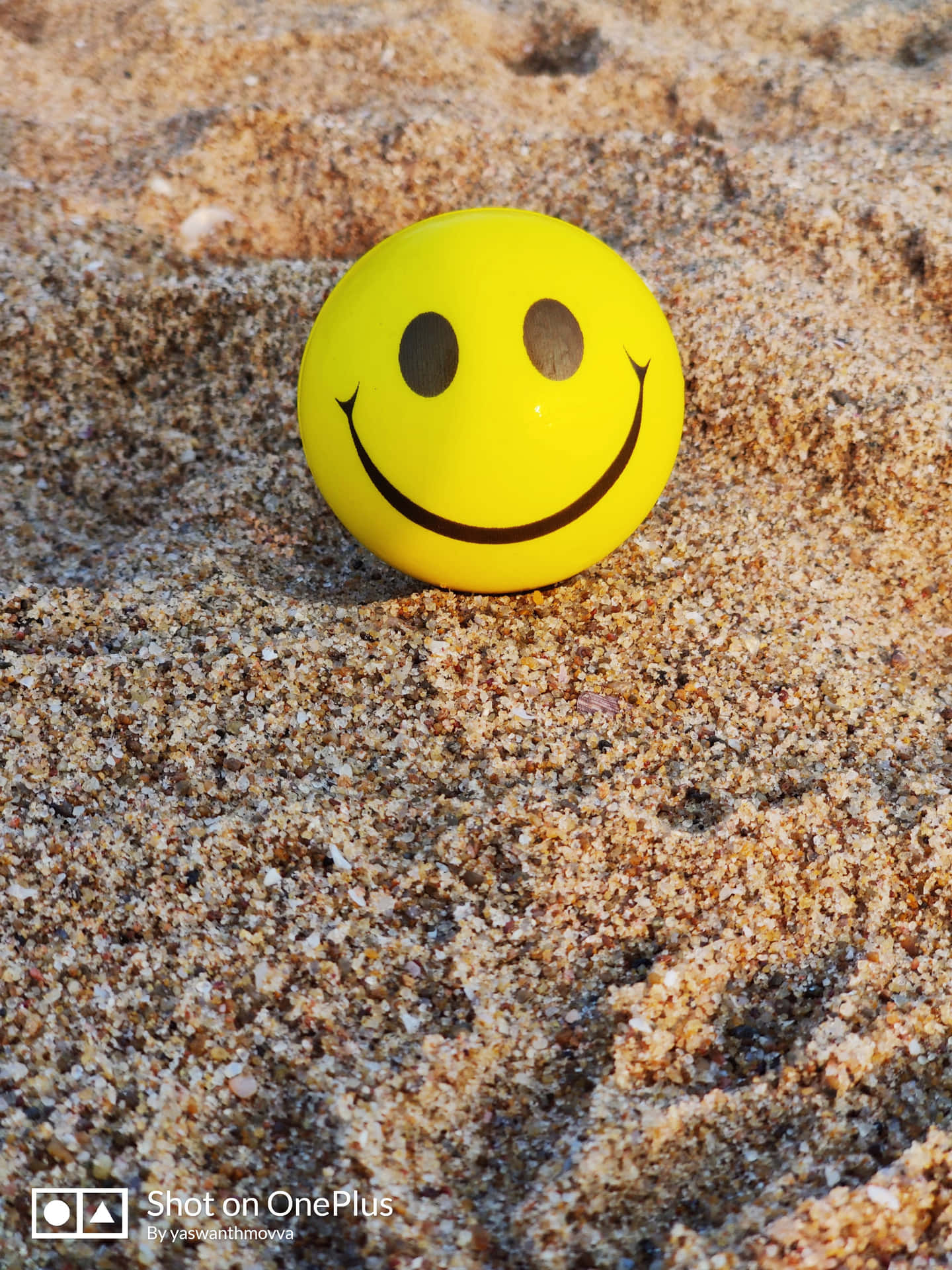 Happy Phone On Sand