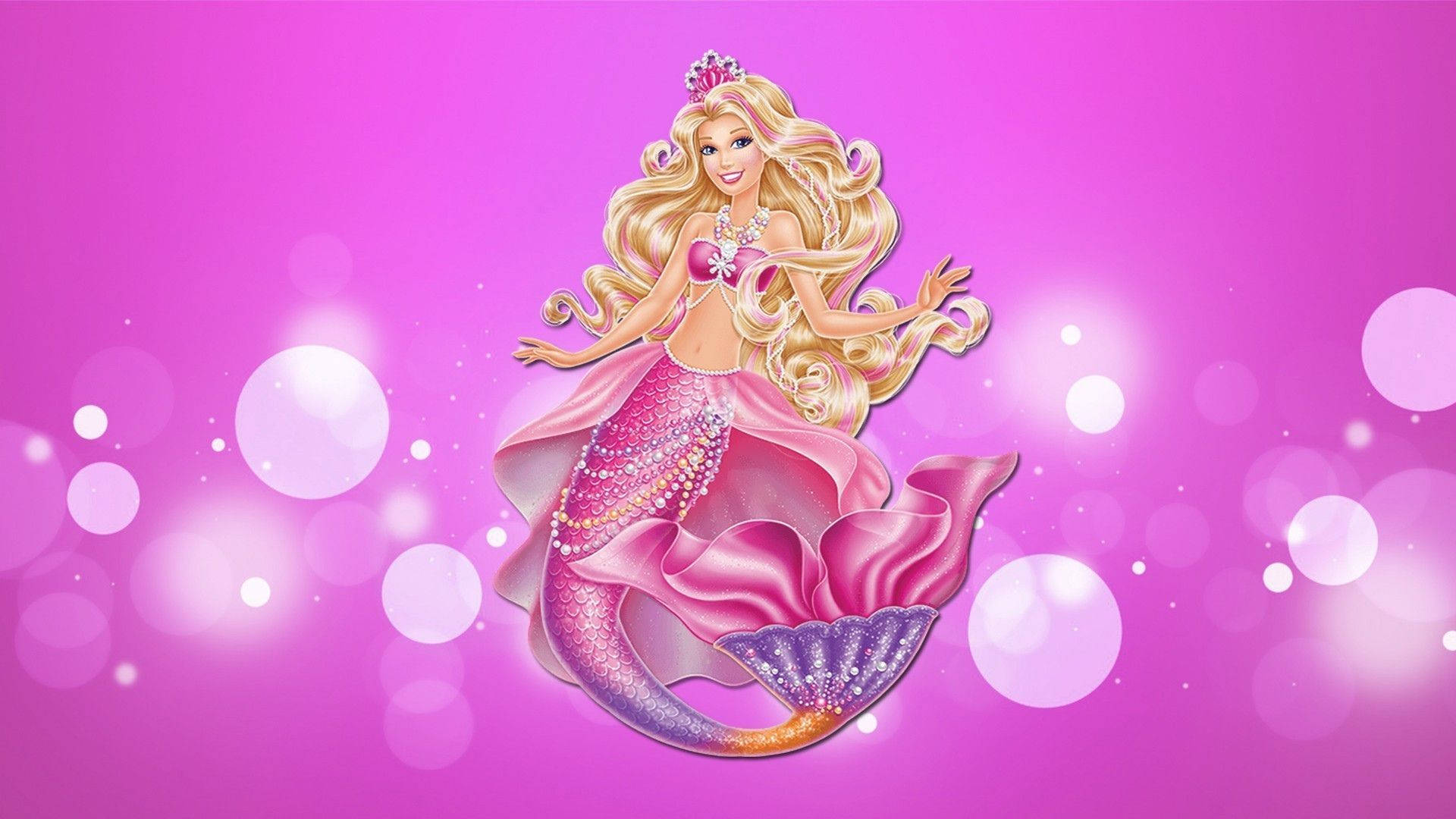 Happy Pink Barbie Mermaid