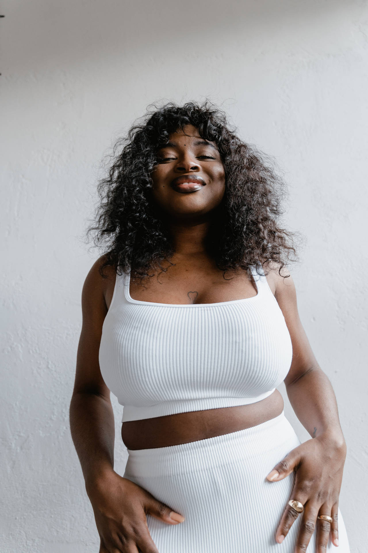 Happy Plus Size Woman Embracing Her Body