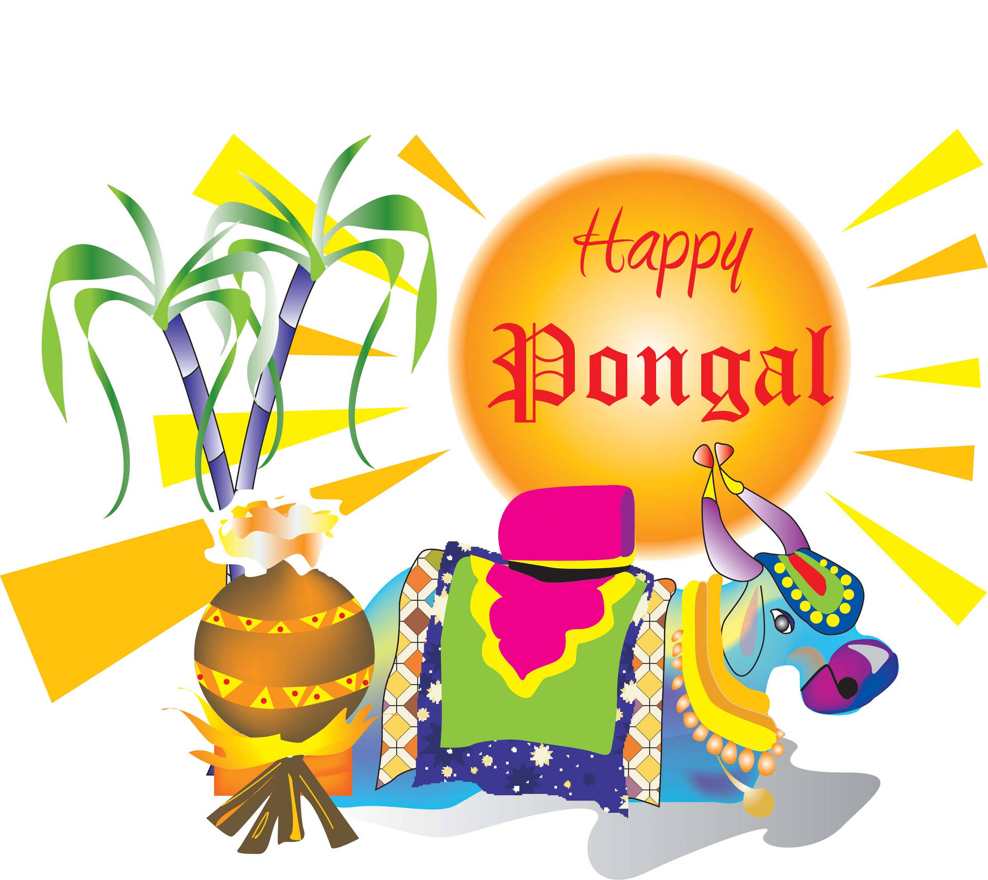 Happy Pongal Clip Art Background