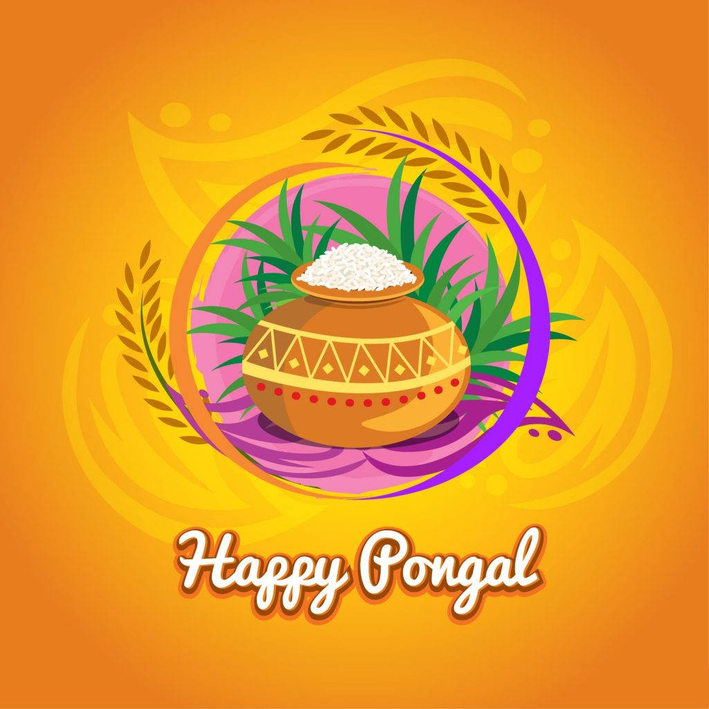 Happy Pongal Digital Drawing Background