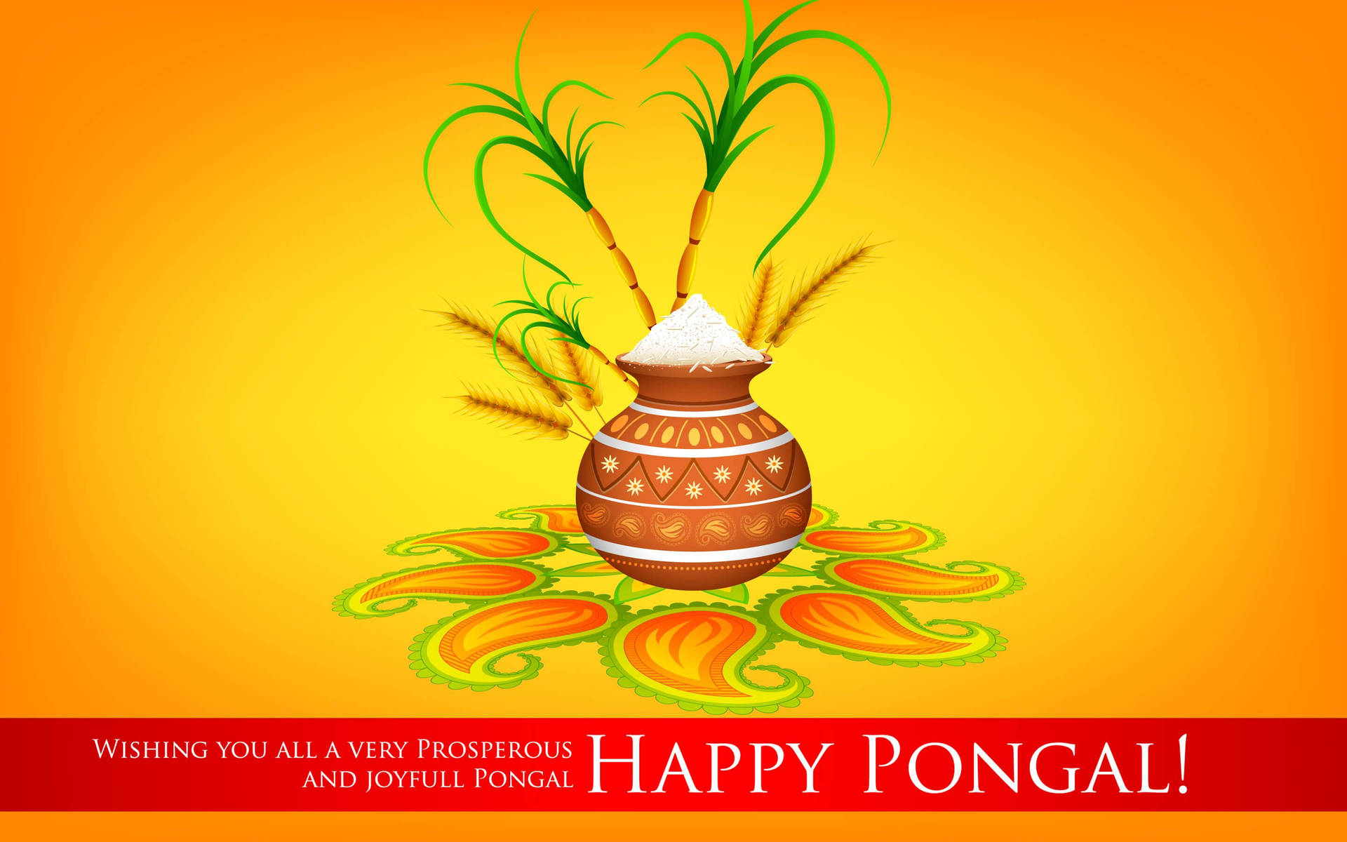 Happy Pongal Felicitations Background