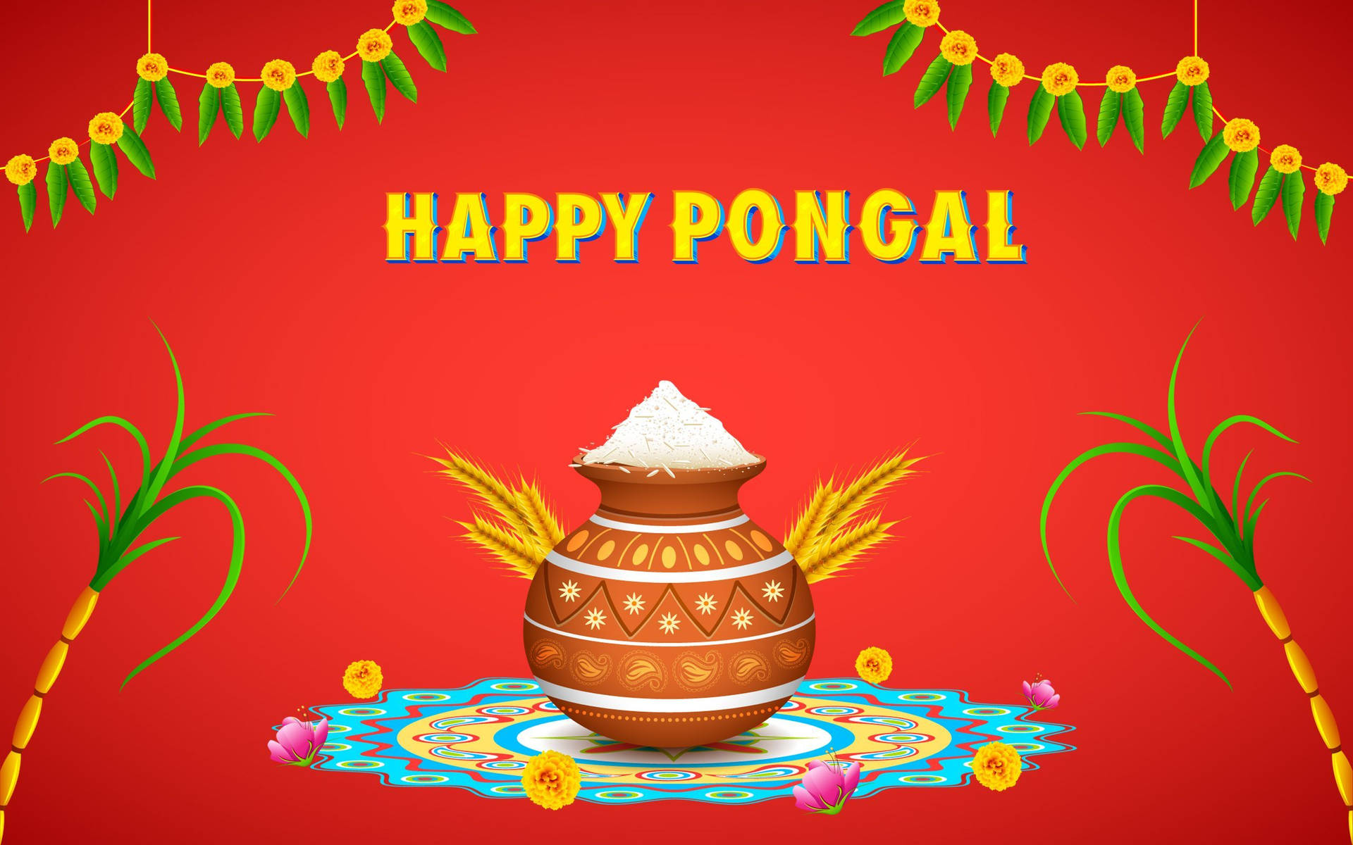 Happy Pongal Festive Banner Background
