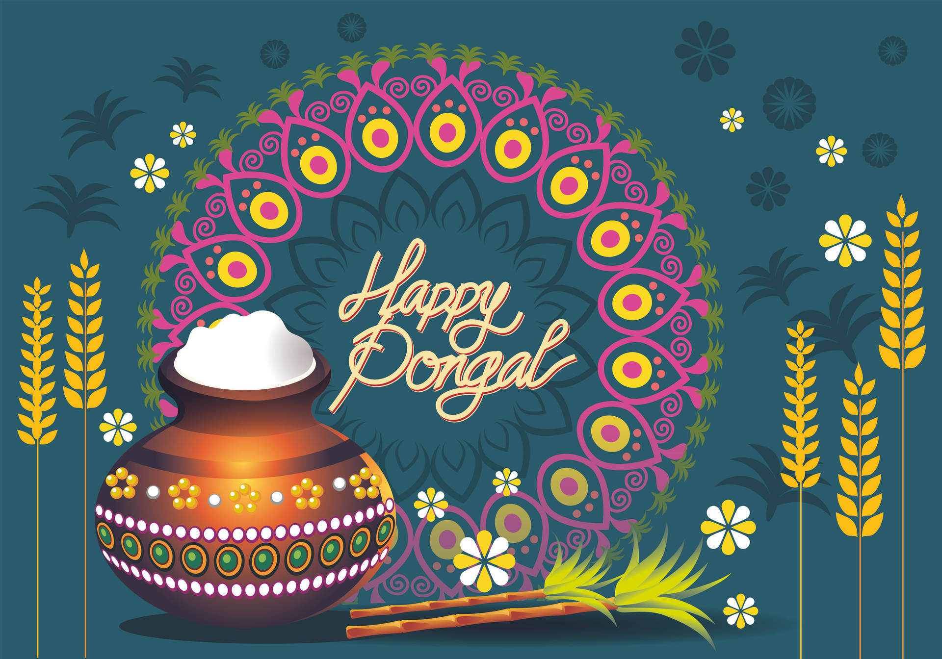 Happy Pongal Kolam Background