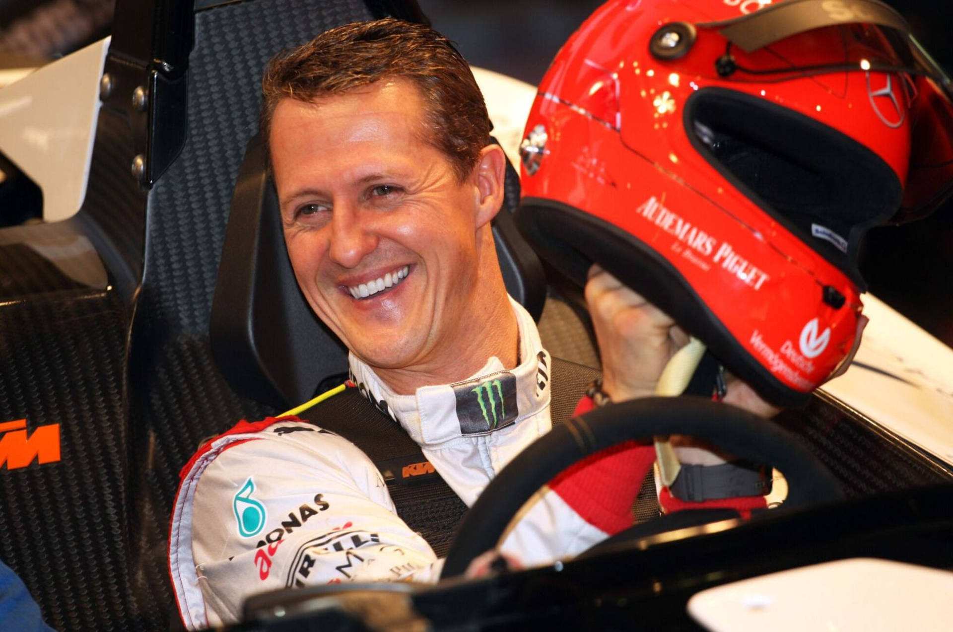 Happy Racer Michael Schumacher Background