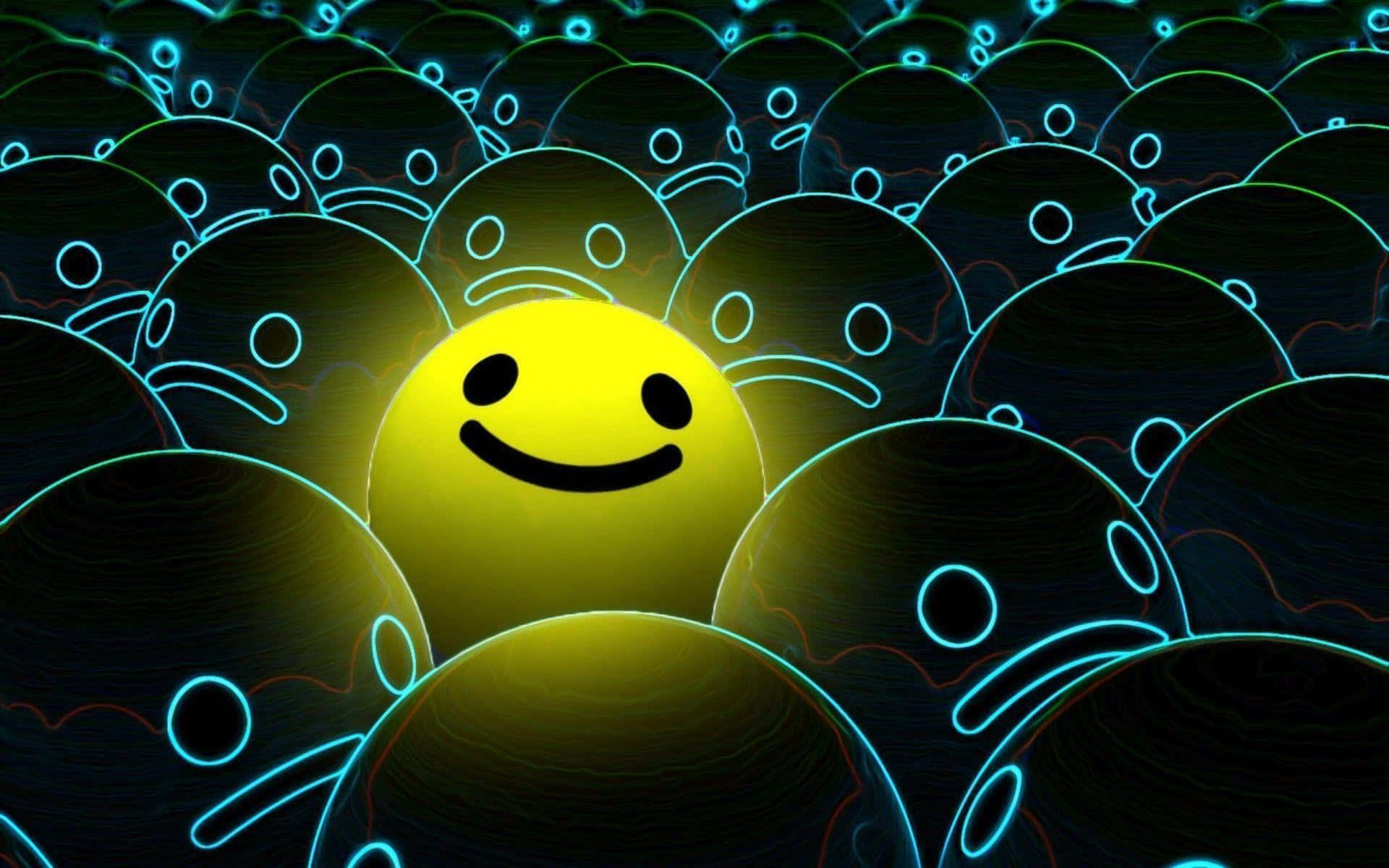 Happy Smile Face Yellow Ball Background