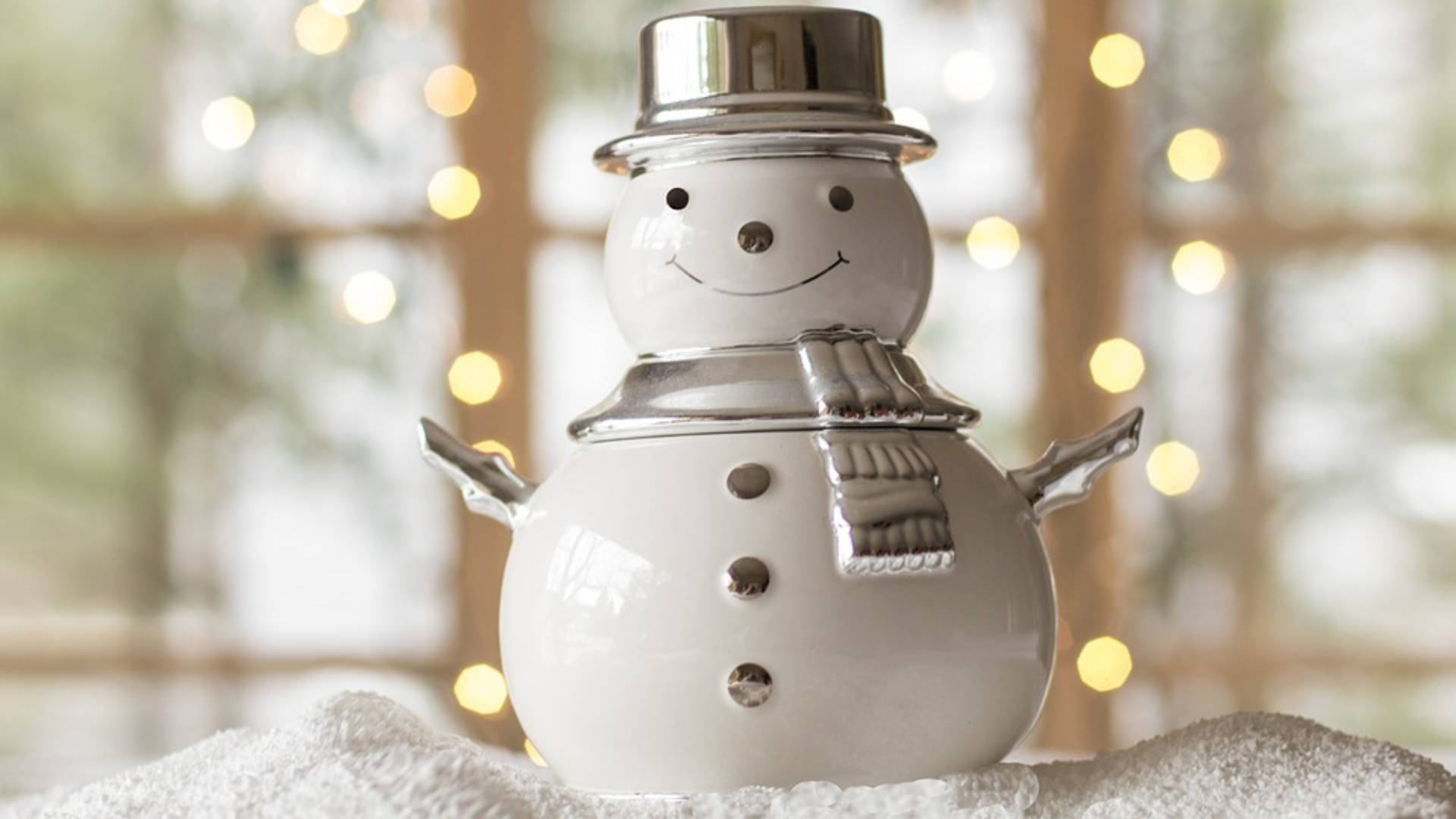 Happy Snowman On Cozy Winter Day Background