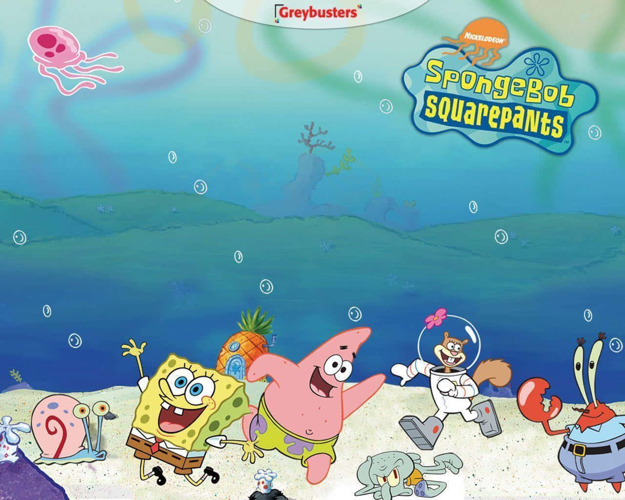 Happy Spongebob Patrick Jellyfish Fields