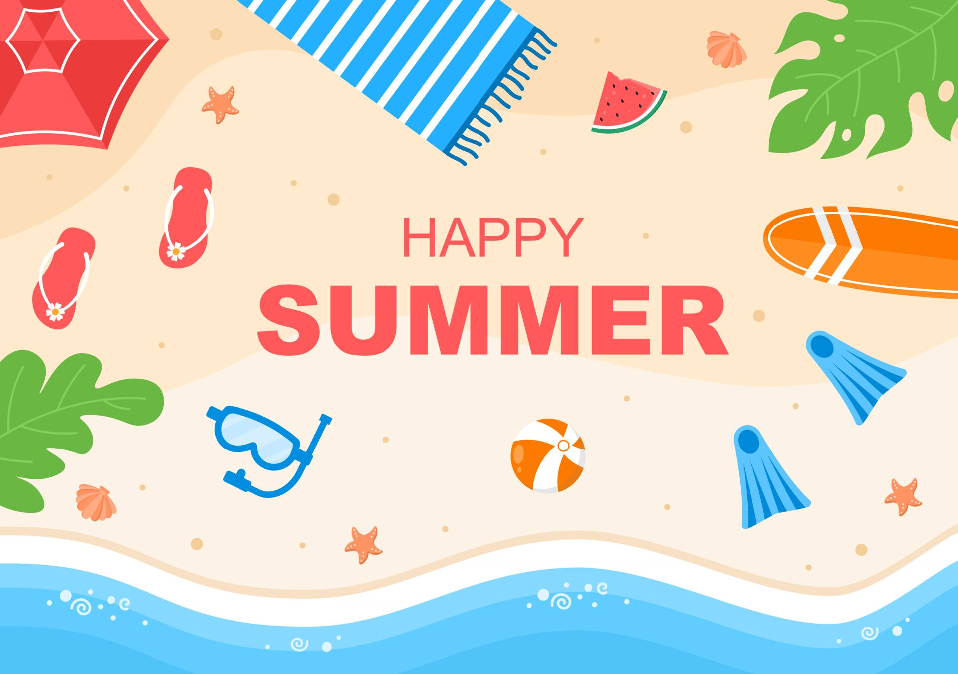 Happy Summer Desktop Art Background