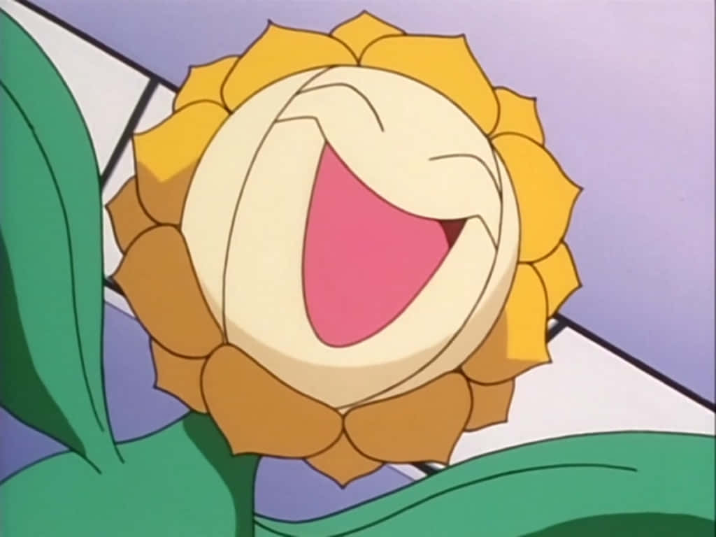 Happy Sunflora With A Large Smile Background