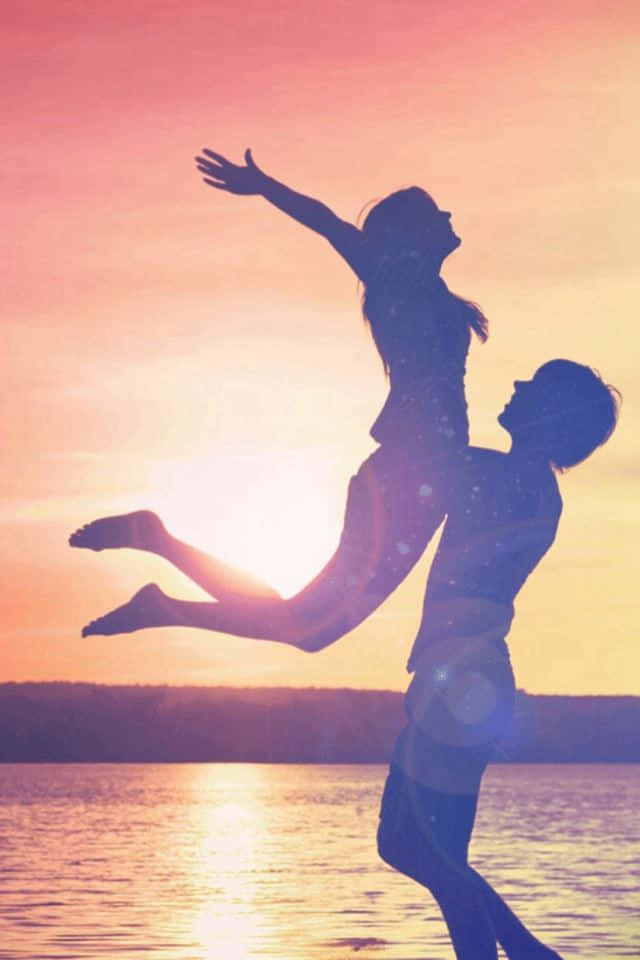 Happy Sunset Couple Background