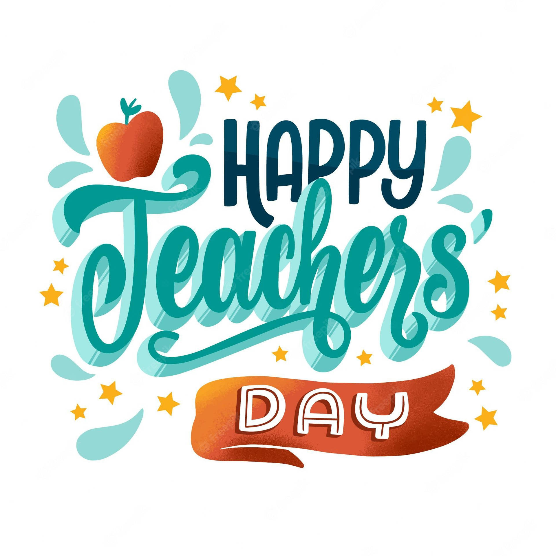 Happy Teacher's Day Greeting Vector Art Background