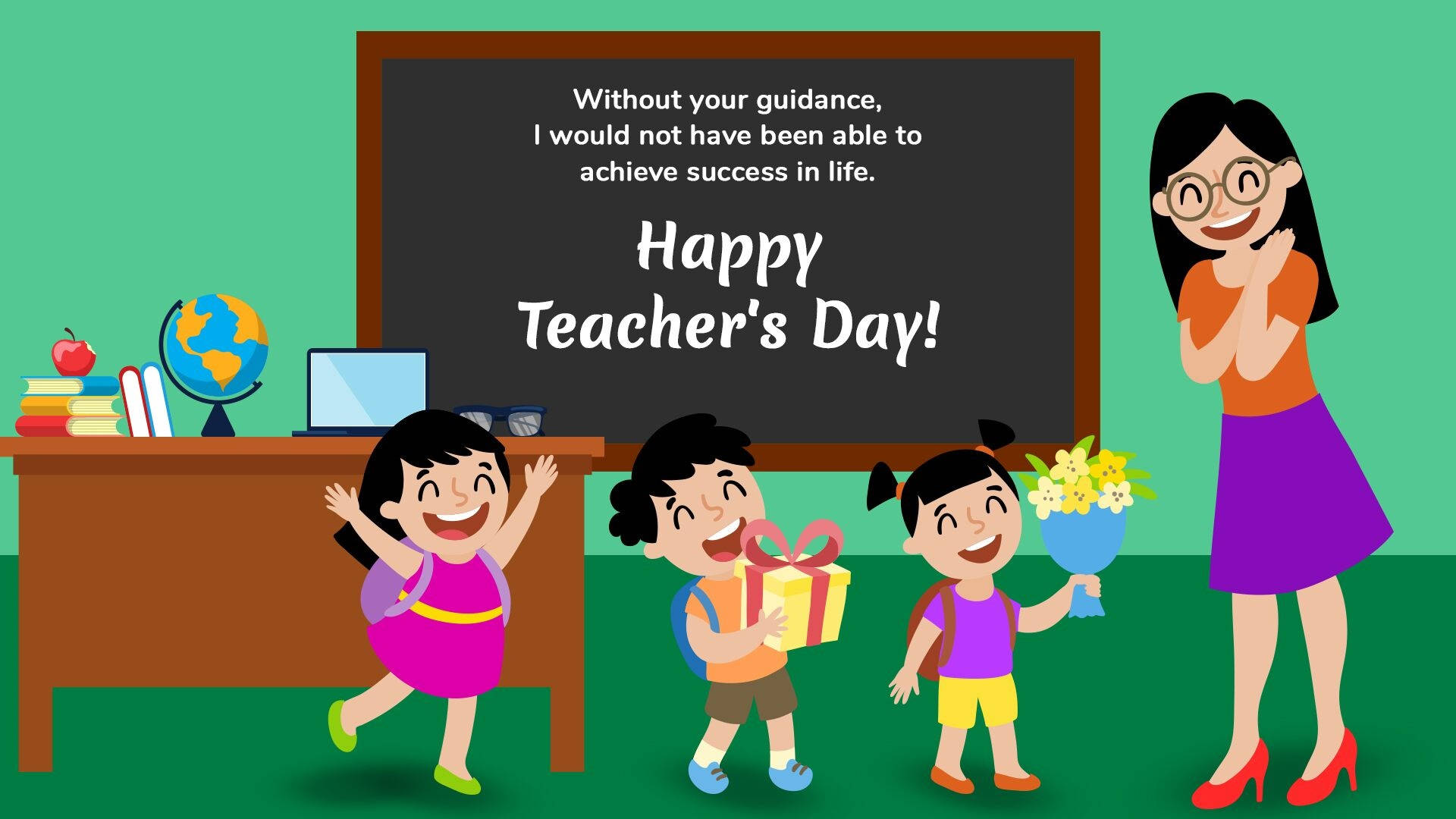 Happy Teachers' Day Cartoon