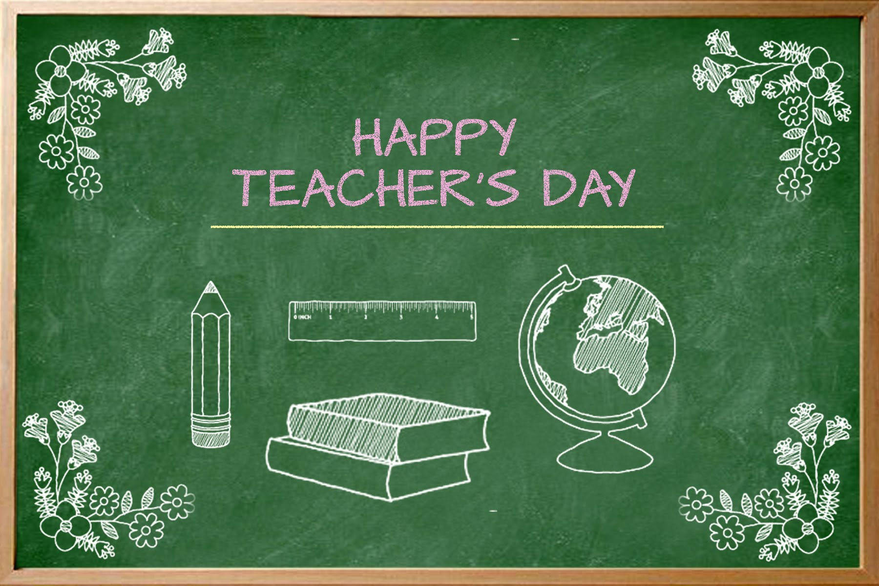 Happy Teachers' Day Chalk Art Background