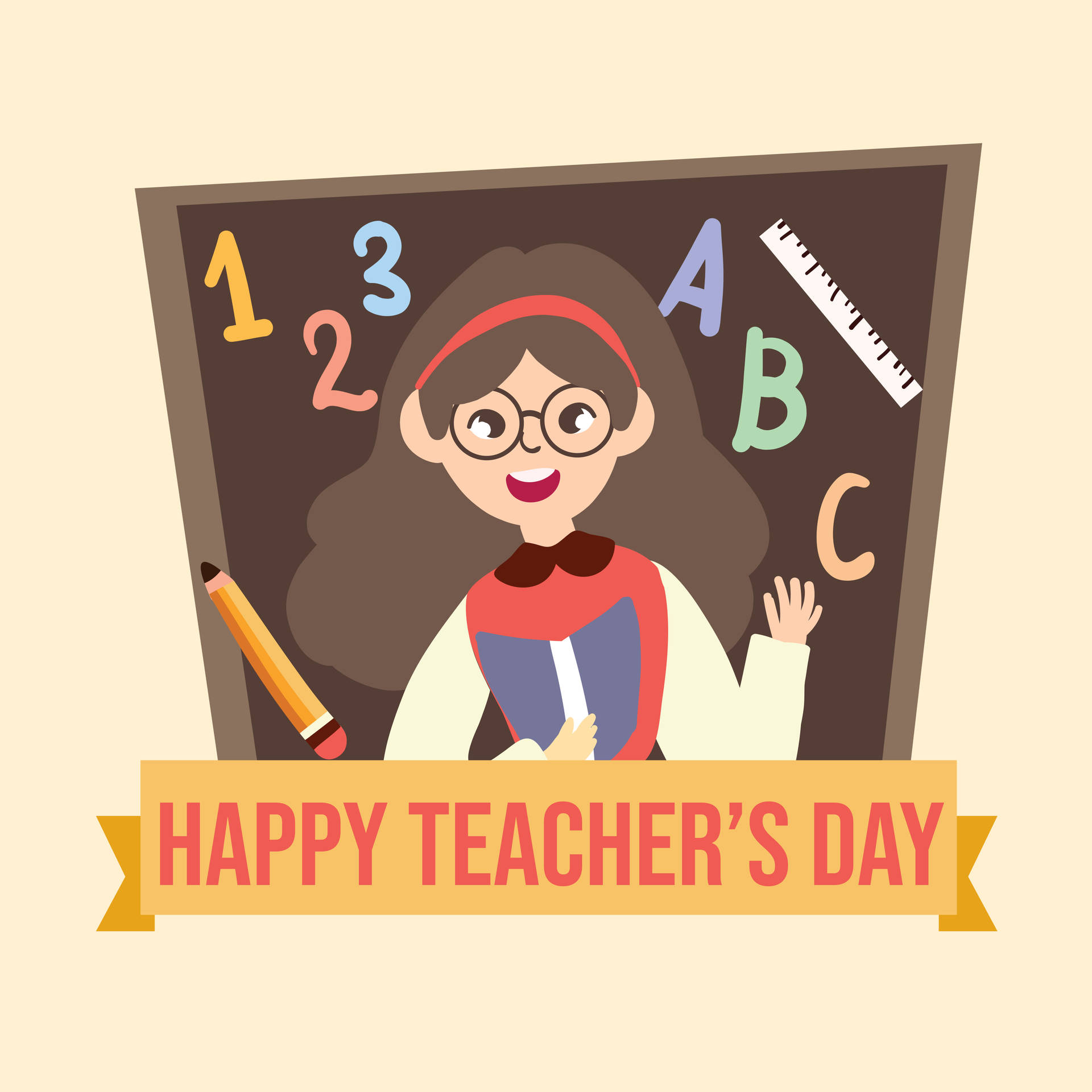 Happy Teachers' Day Girl Student