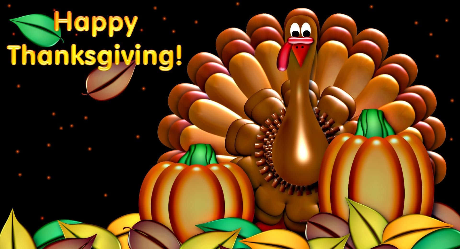 Happy Thanksgiving Greeting Brown Turkey Background