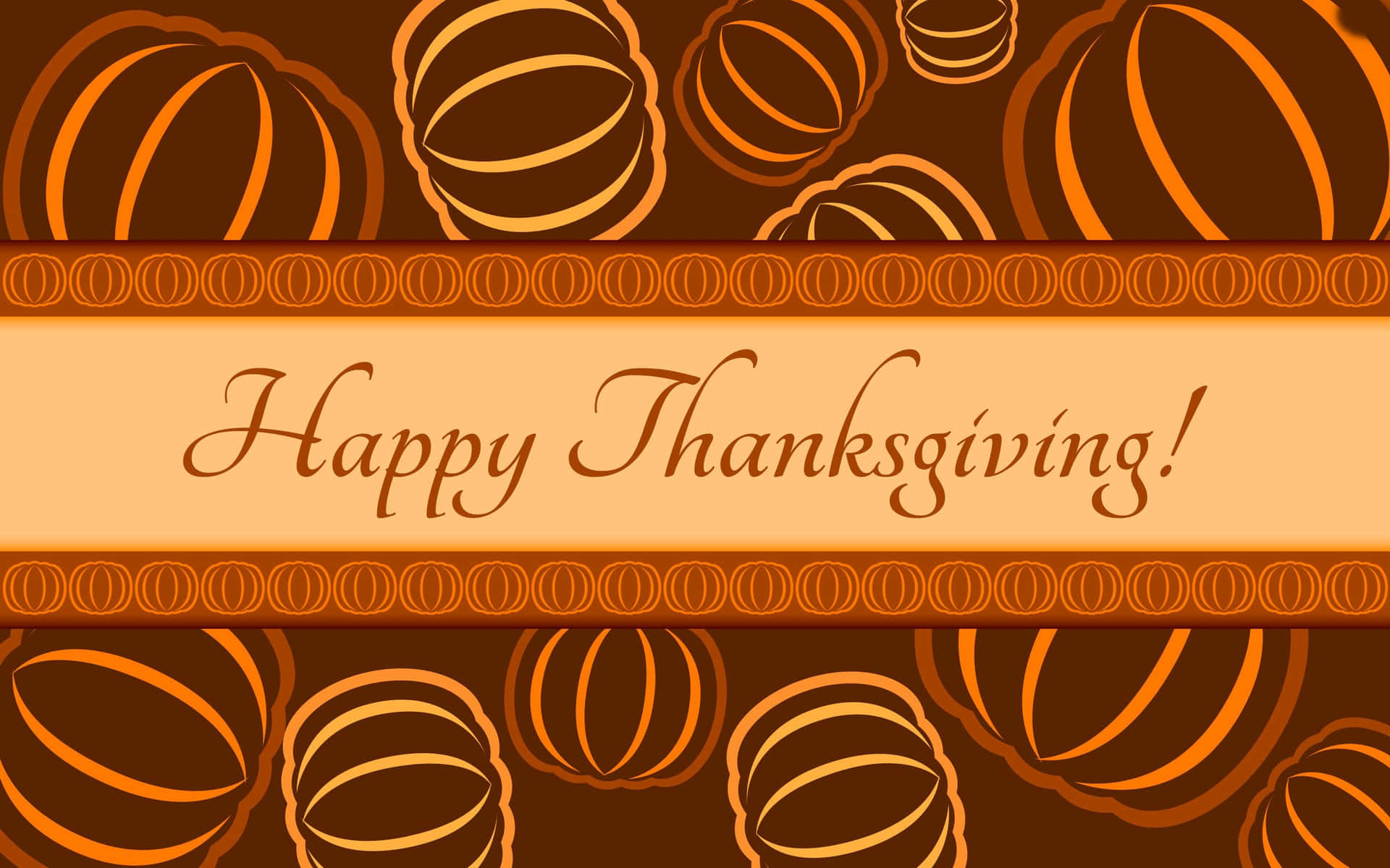 Happy Thanksgiving Greeting Card Pumpkin Outline Background