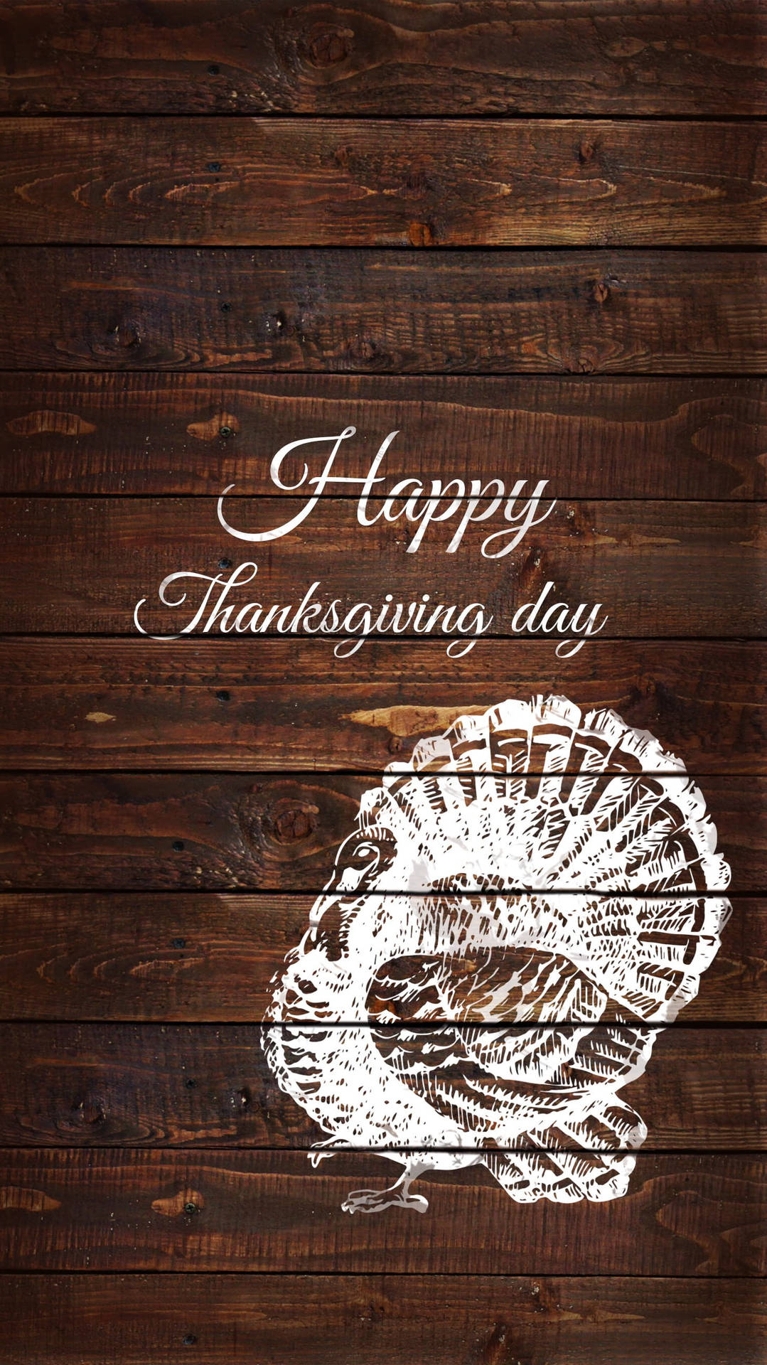 Happy Thanksgiving Greetings On Wood Background Iphone Background